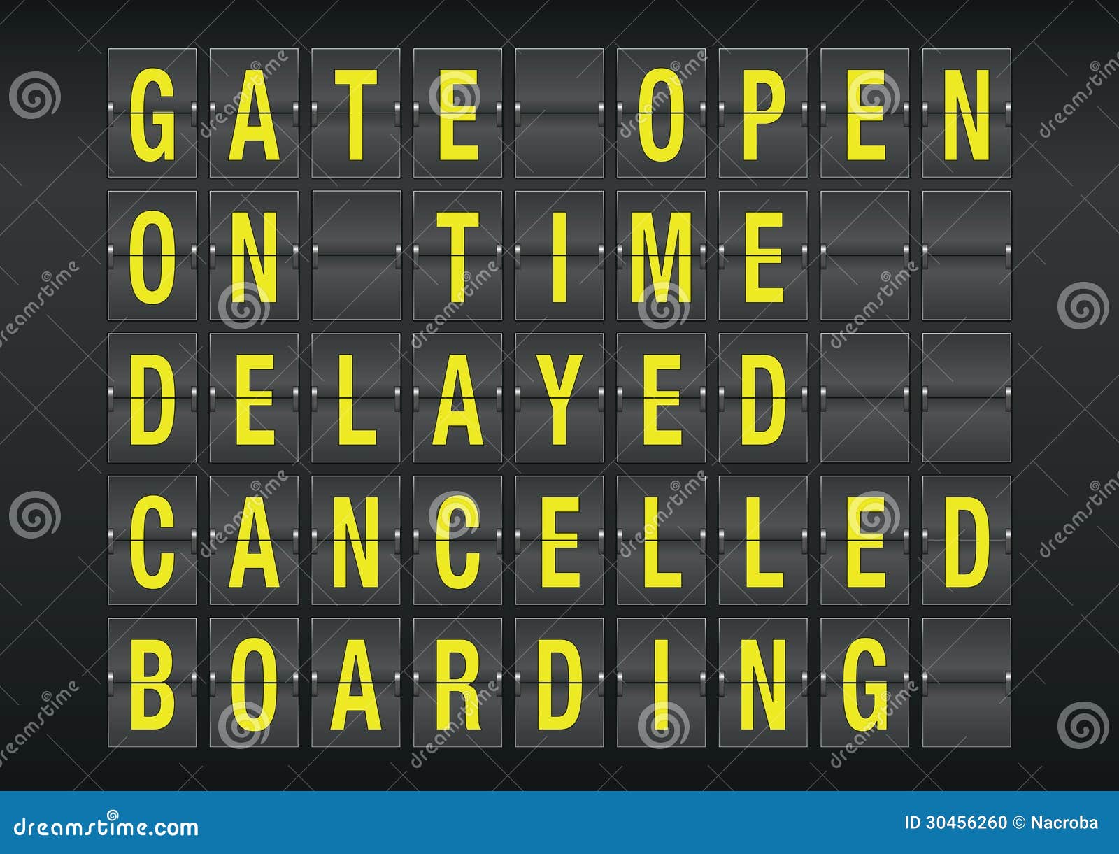 Airport board stock illustration. Illustration of cancelled 30456260