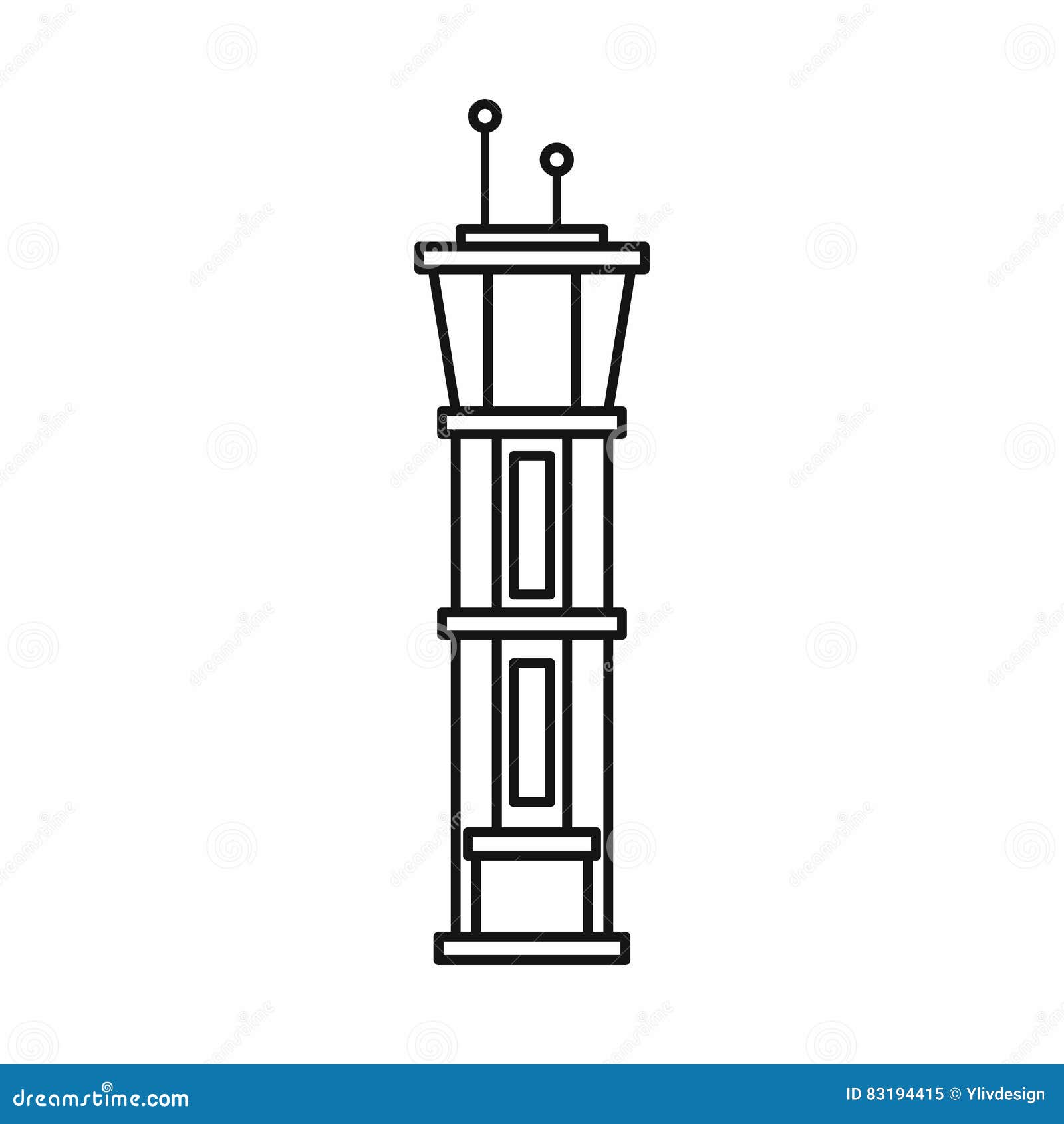 Airport Control Tower Cartoon Icon Vector Illustration | CartoonDealer ...