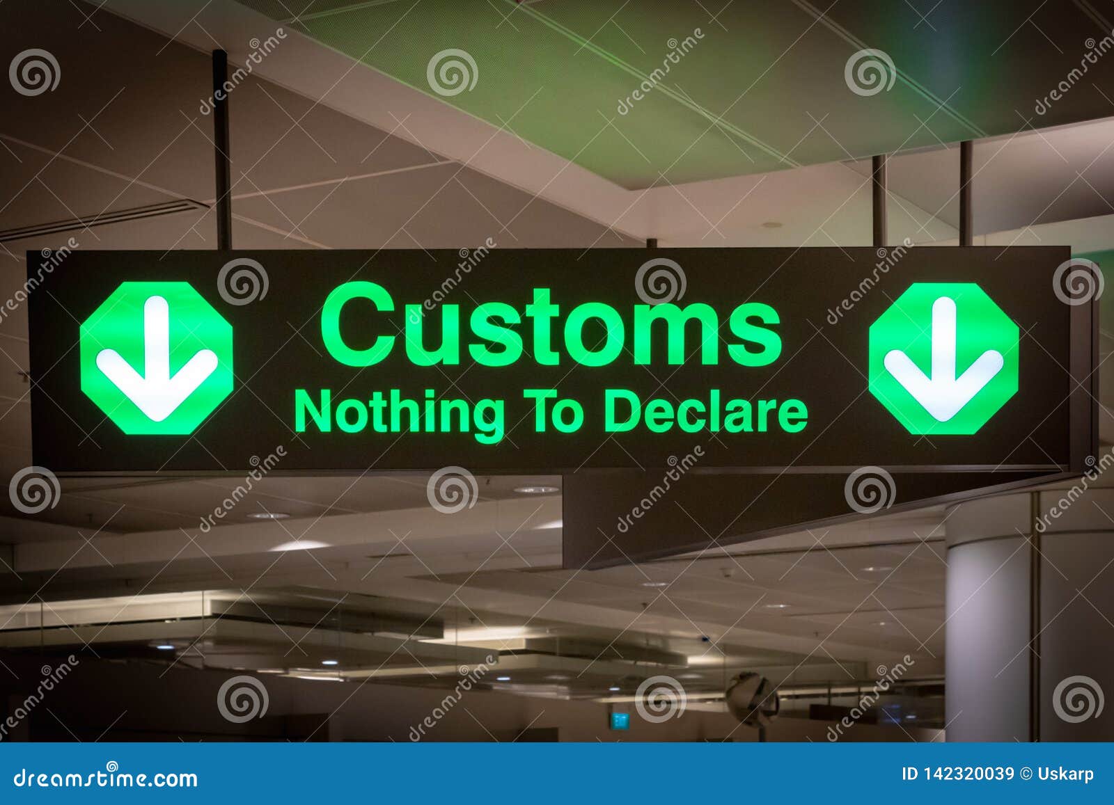 airport customs signboard icon in international airport