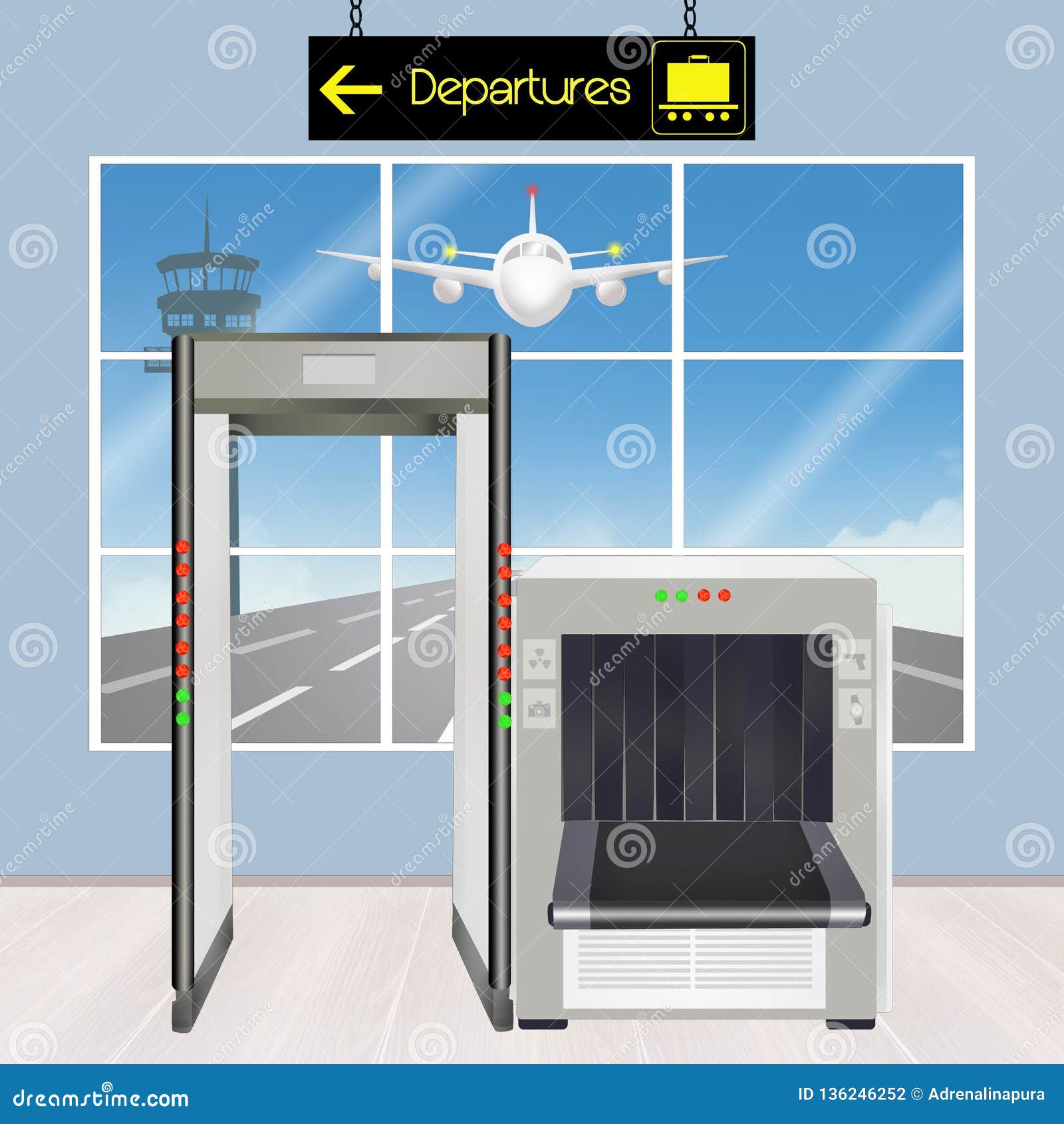 Airport security scanner stock illustration. Illustration of travel