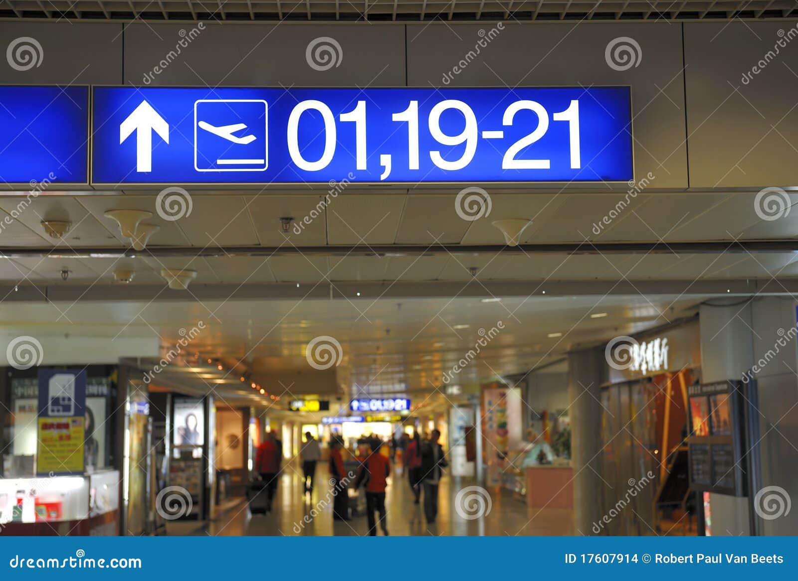 Airport Signs with Gate Numbers To Boarding Stock Photo Image of