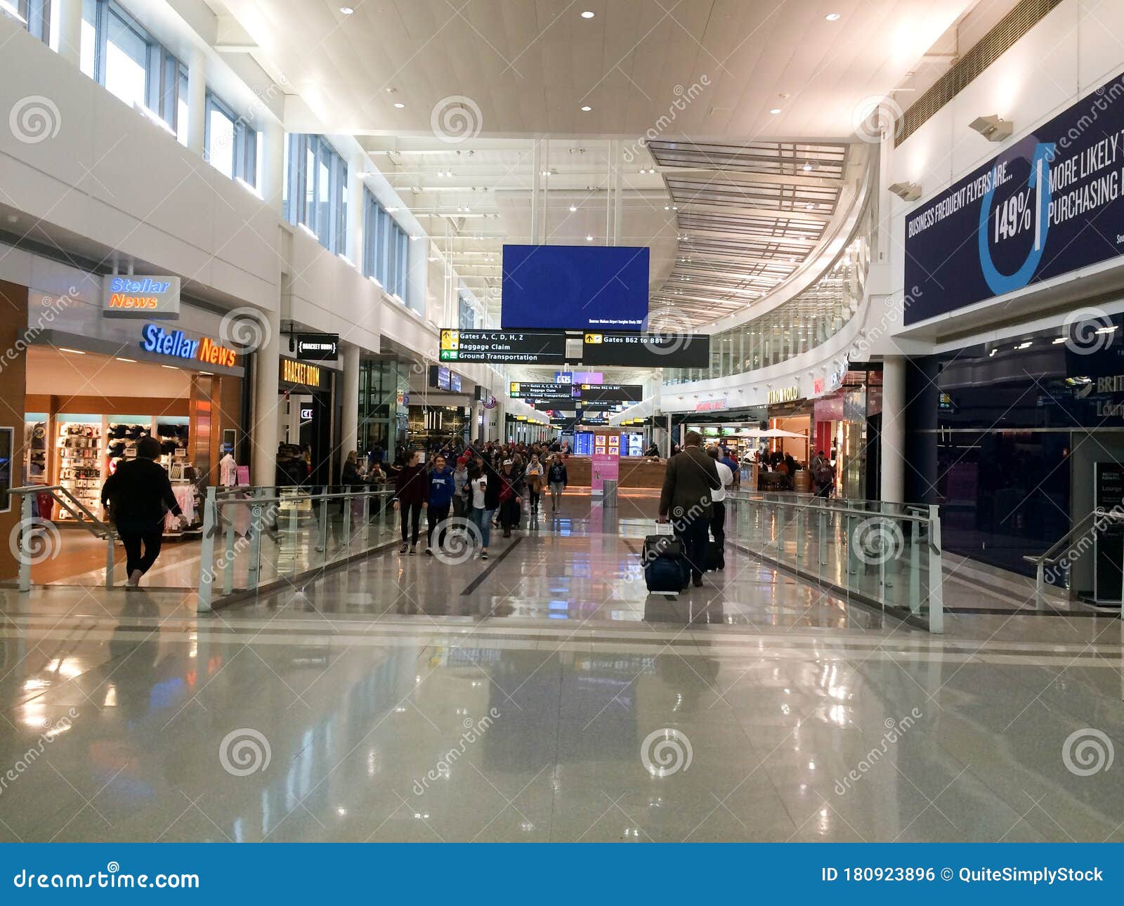 Airport Terminal with People Editorial Photo - Image of aviation