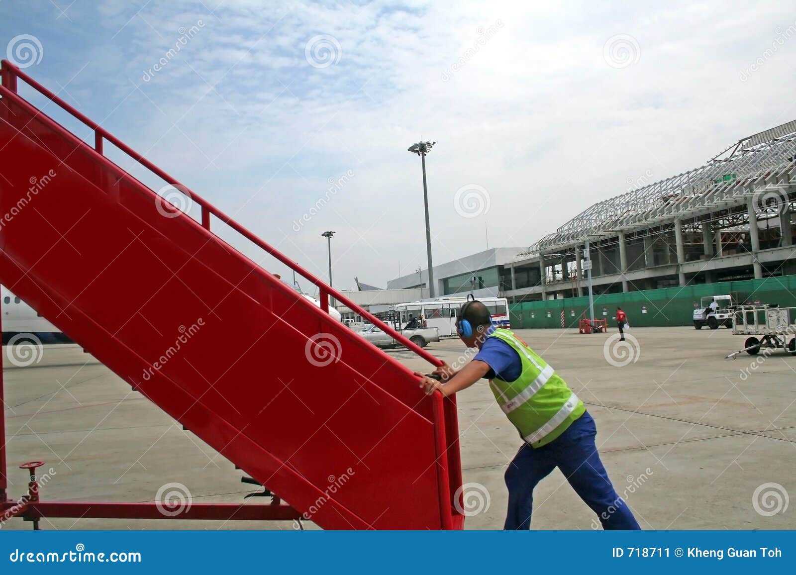 Airport worker stock image. Image of pilot, airport, aircraft 718711