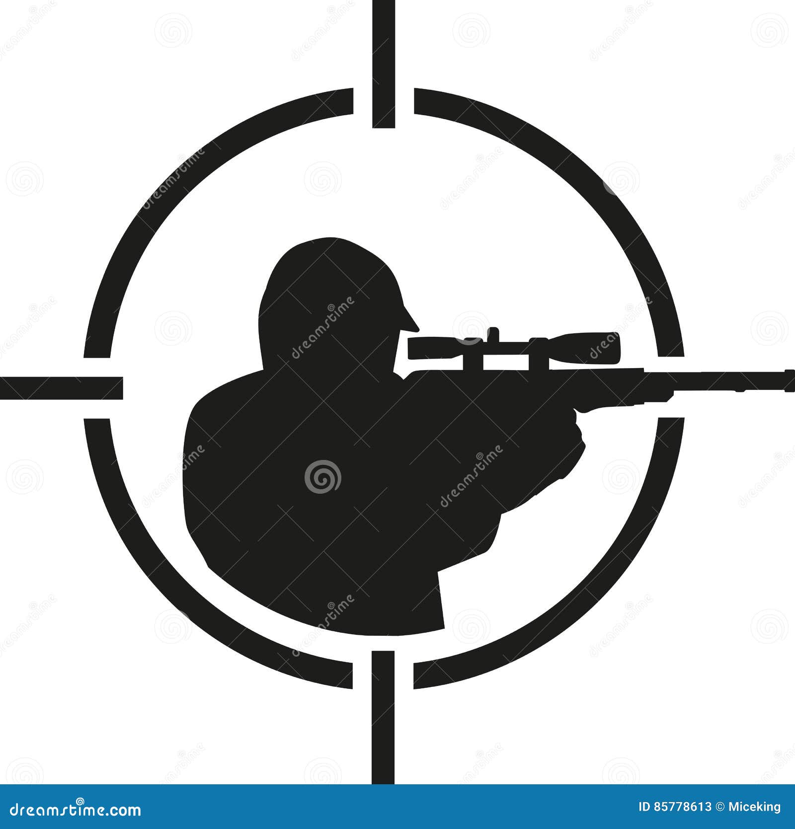 Airsoft Spelare I Crosshair Vektor Illustrationer - Illustration av ...