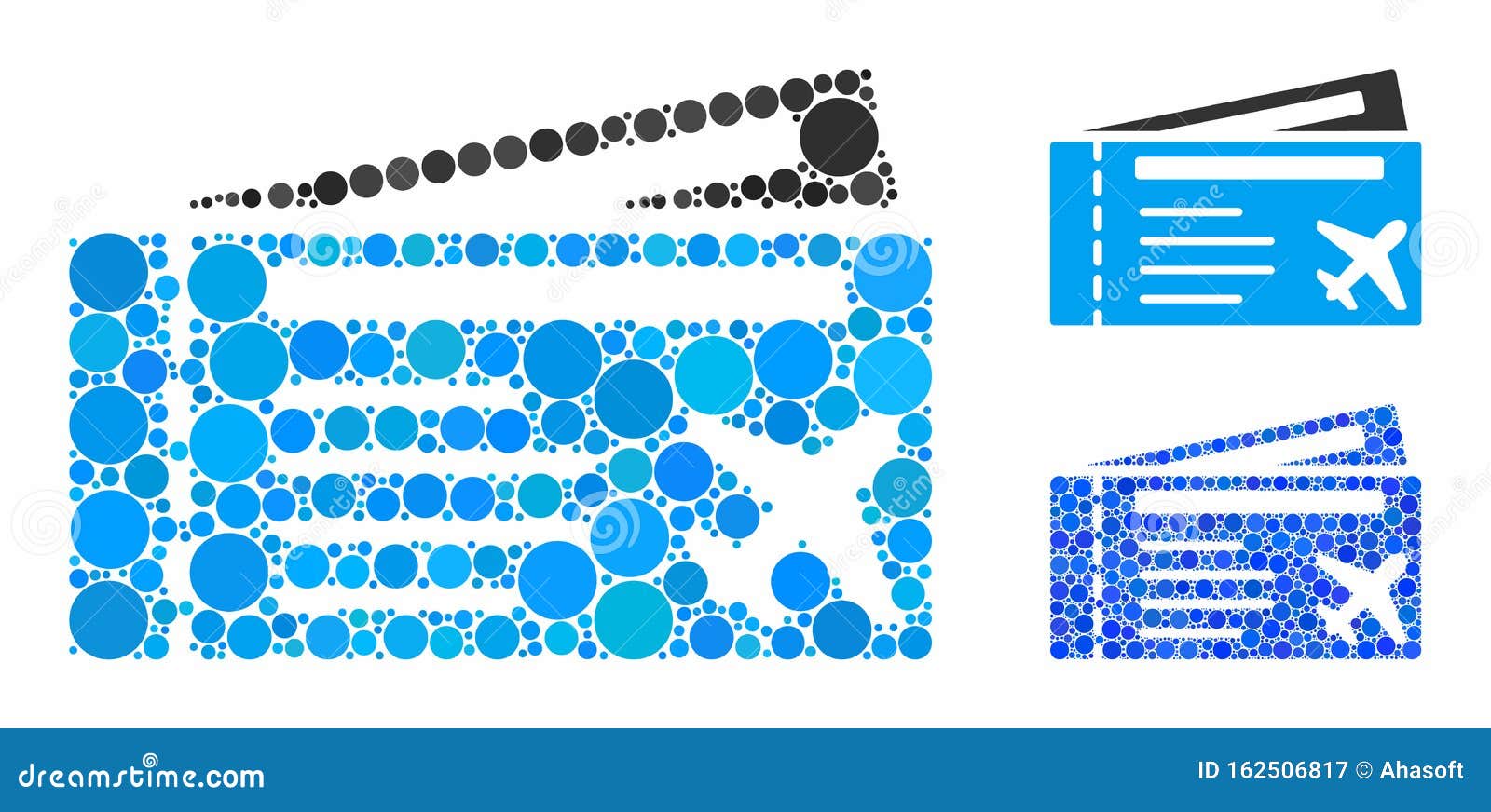 airtickets mosaic icon of circle dots