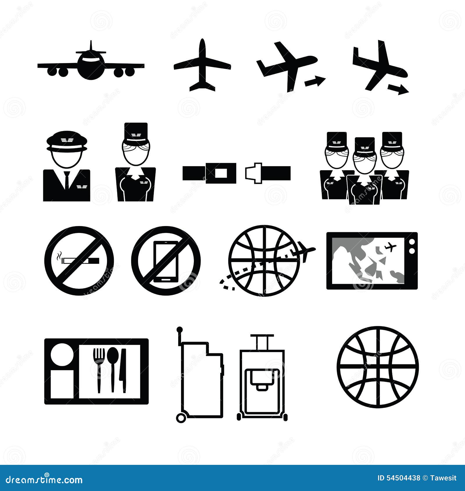 airways service icons set