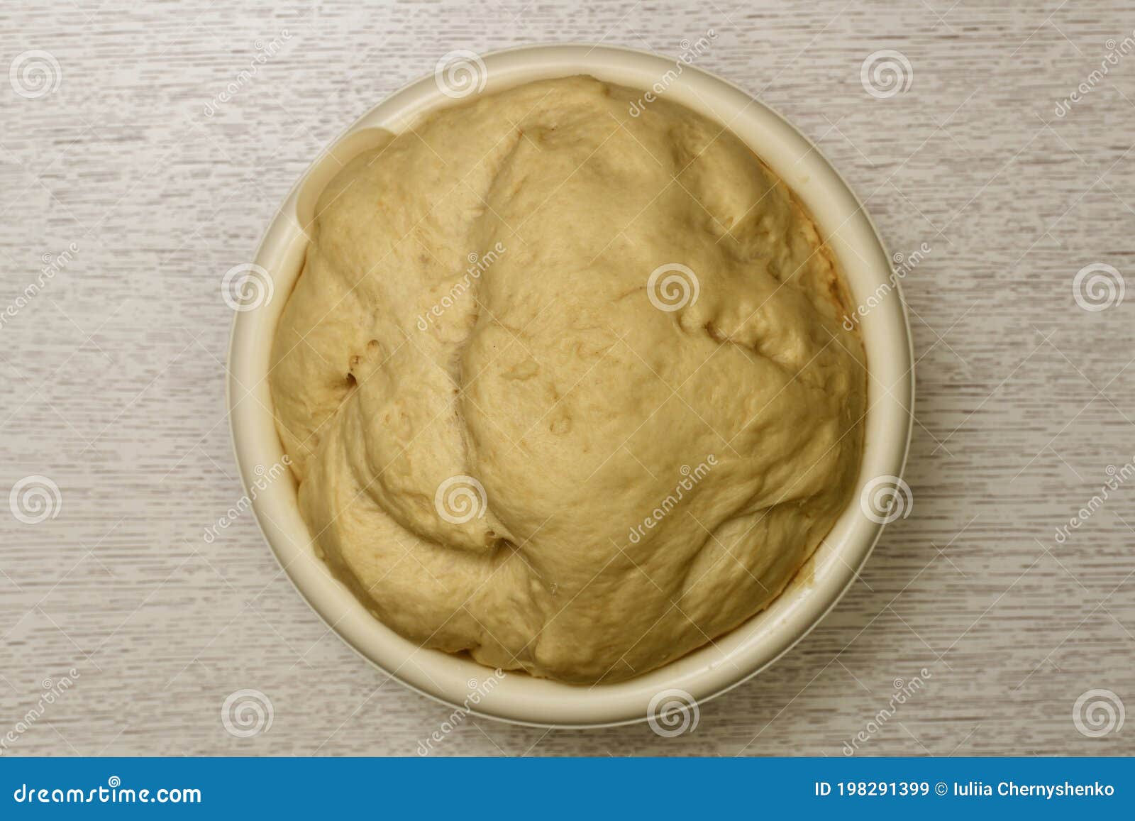 The Airy Yeast Dough Came Up in a Light Large Round Bowl. the Process