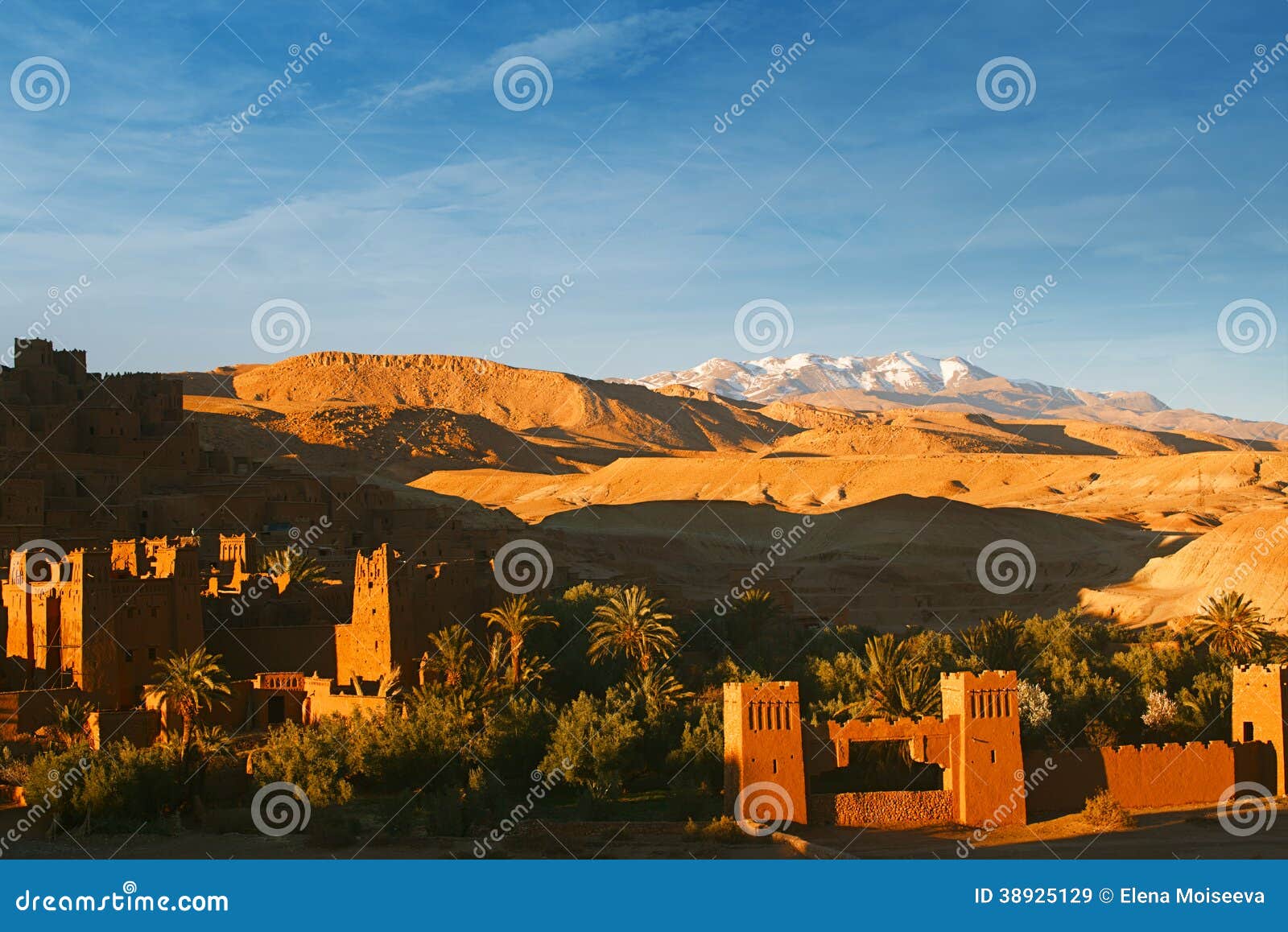 ait benhaddou ksar kasbah morocco africa in sunset