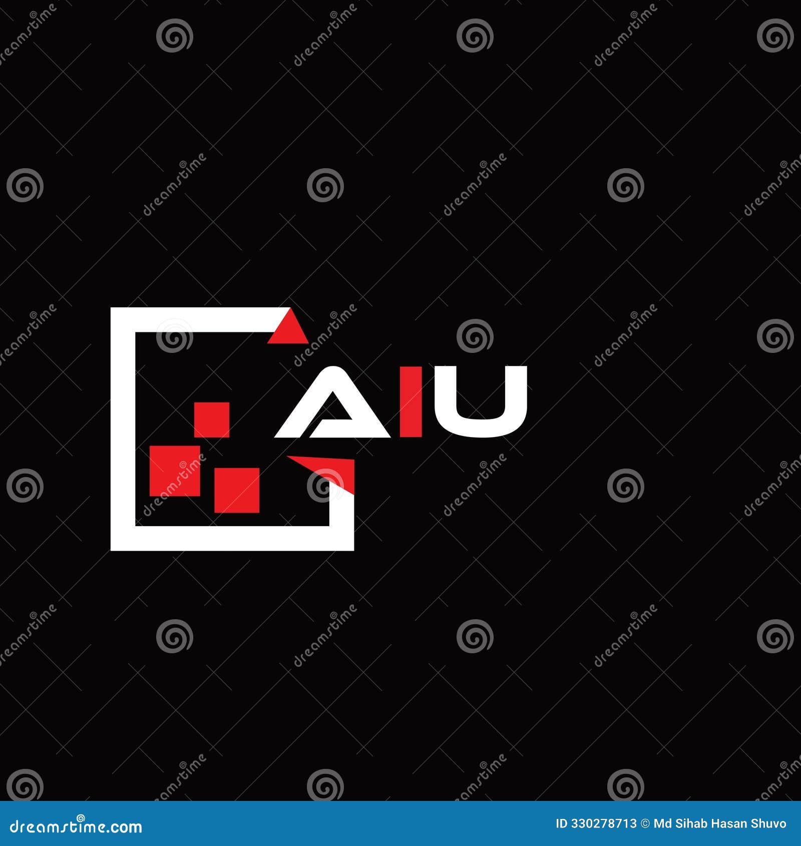 aiu creative minimalist letter logo. aiu unique  initials alphabet letter logo 