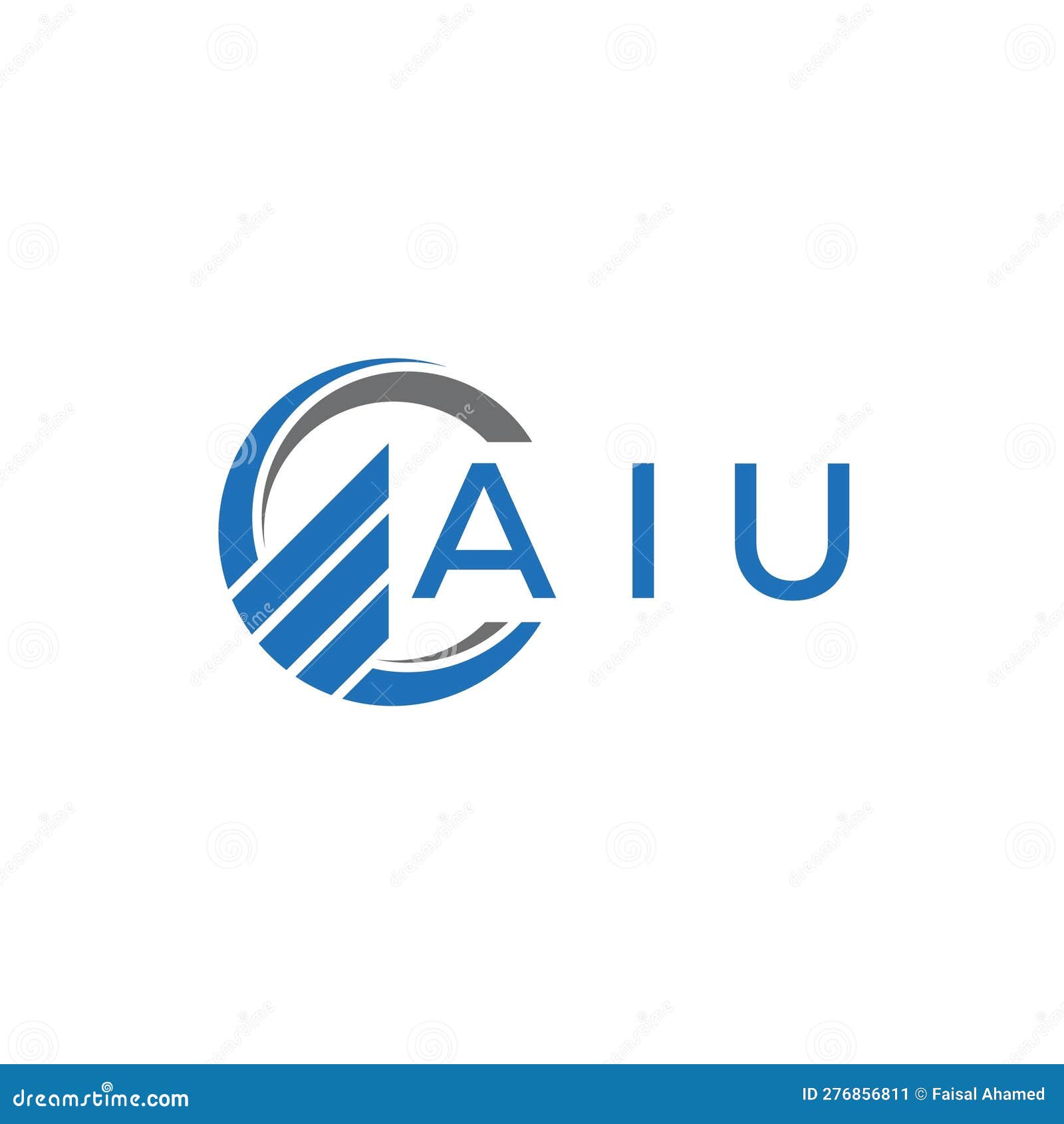 aiu flat accounting logo  on white background. aiu creative initials growth graph letter logo concept. aiu business finance
