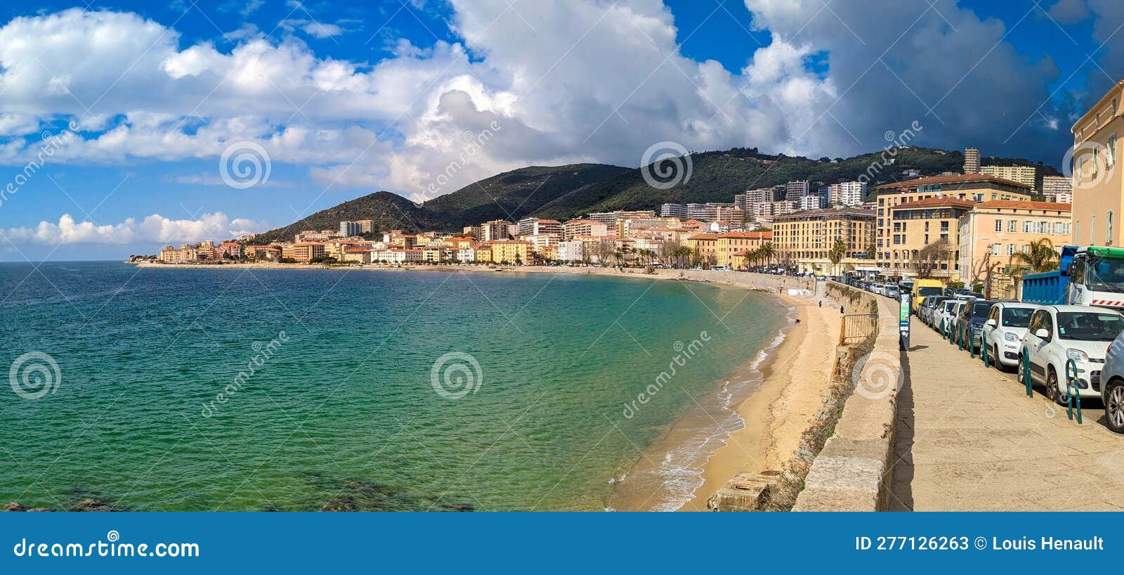 ajaccio beachfront, corsica, france