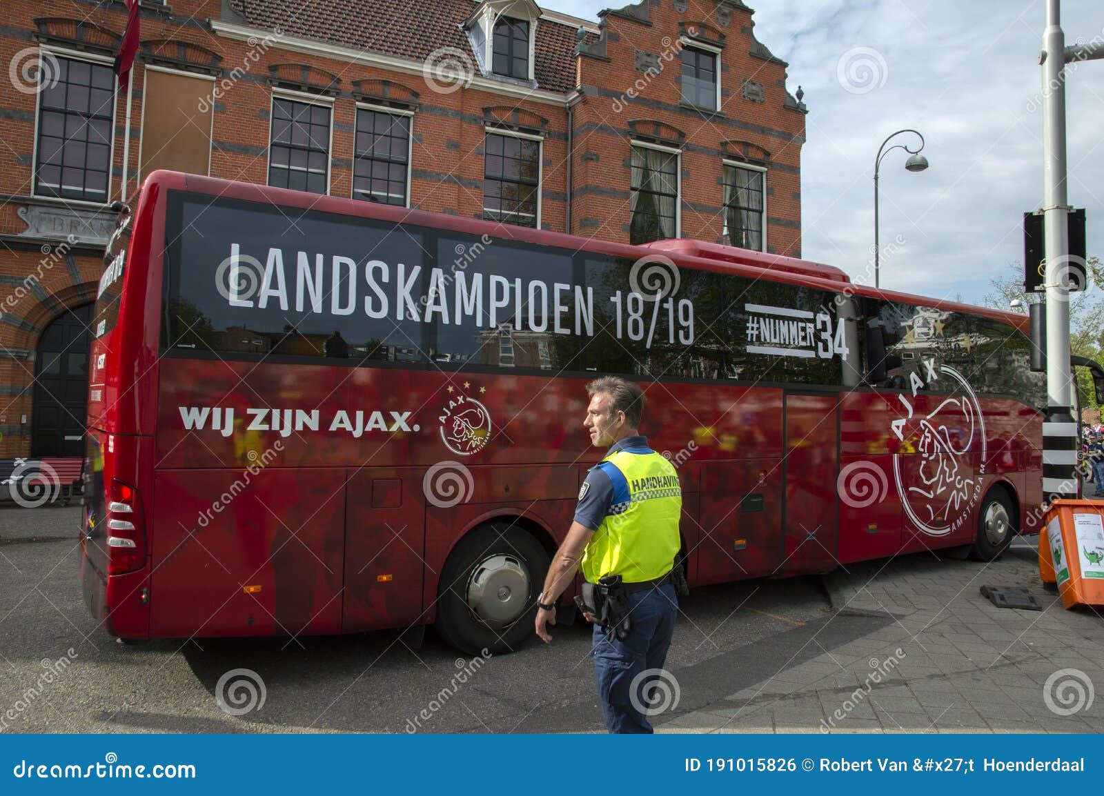 Ajax Bus Leaving Museumplein Dutch Champion Party at the Netherlands 2019 Photo - Image of museumplein: 191015826