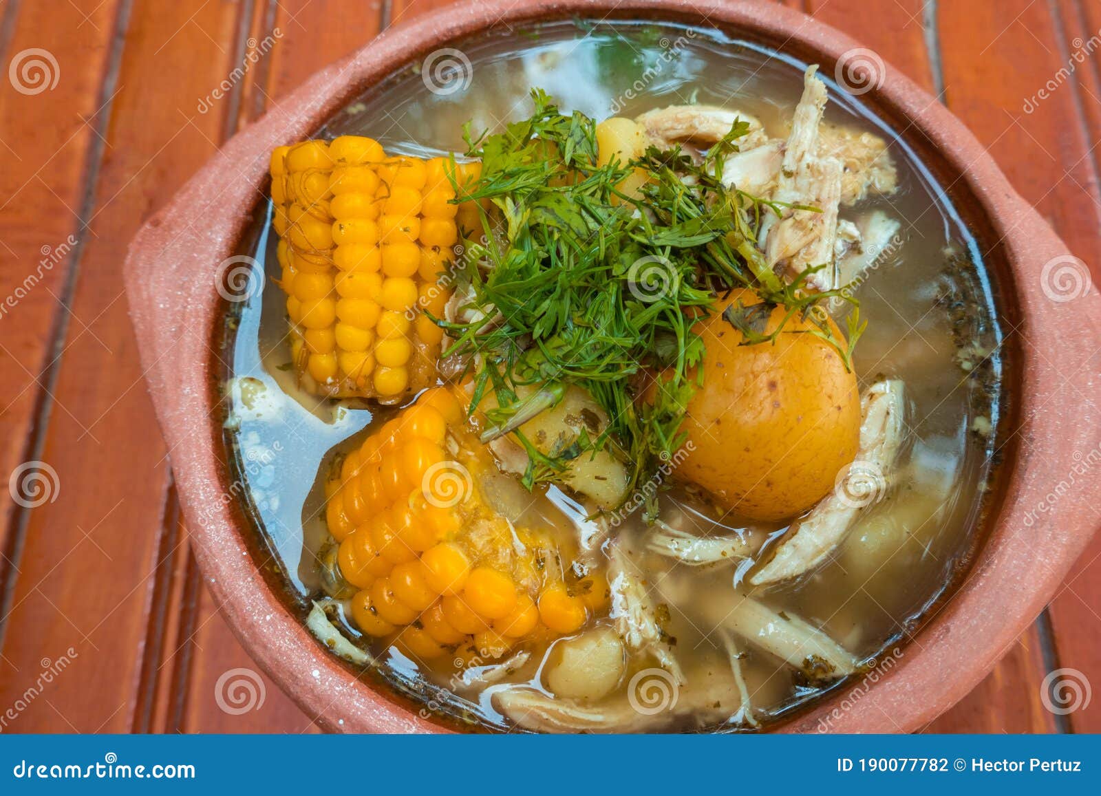 ajiaco colombiano. common chicken soup in colombia.