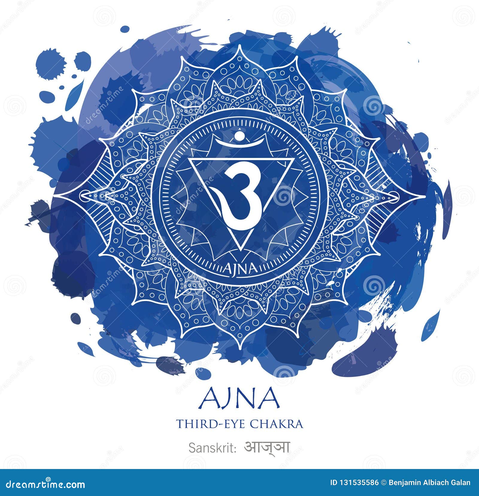 Chakra Ajna Icon, Ayurvedic Symbol, Concept Of Hinduism, Buddhism Stock ...