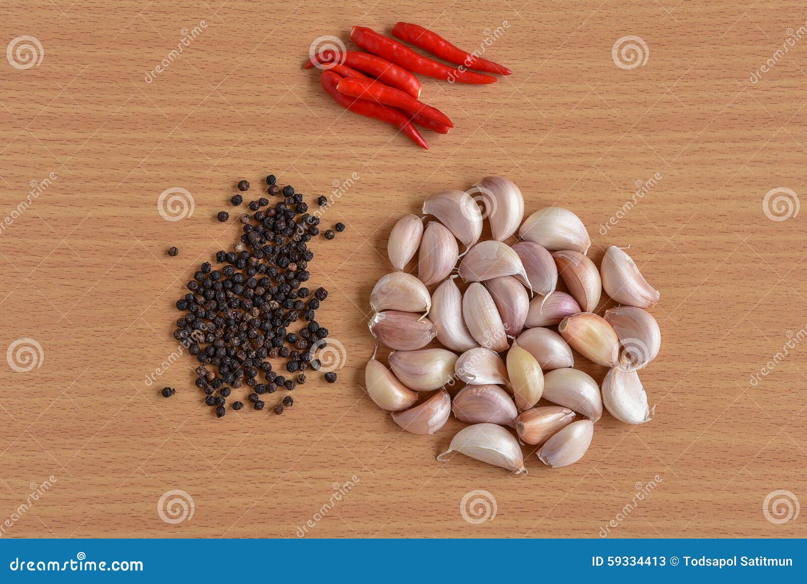 Ajo, Pimienta De Chile Todas Las Especias Imagen de archivo Imagen de