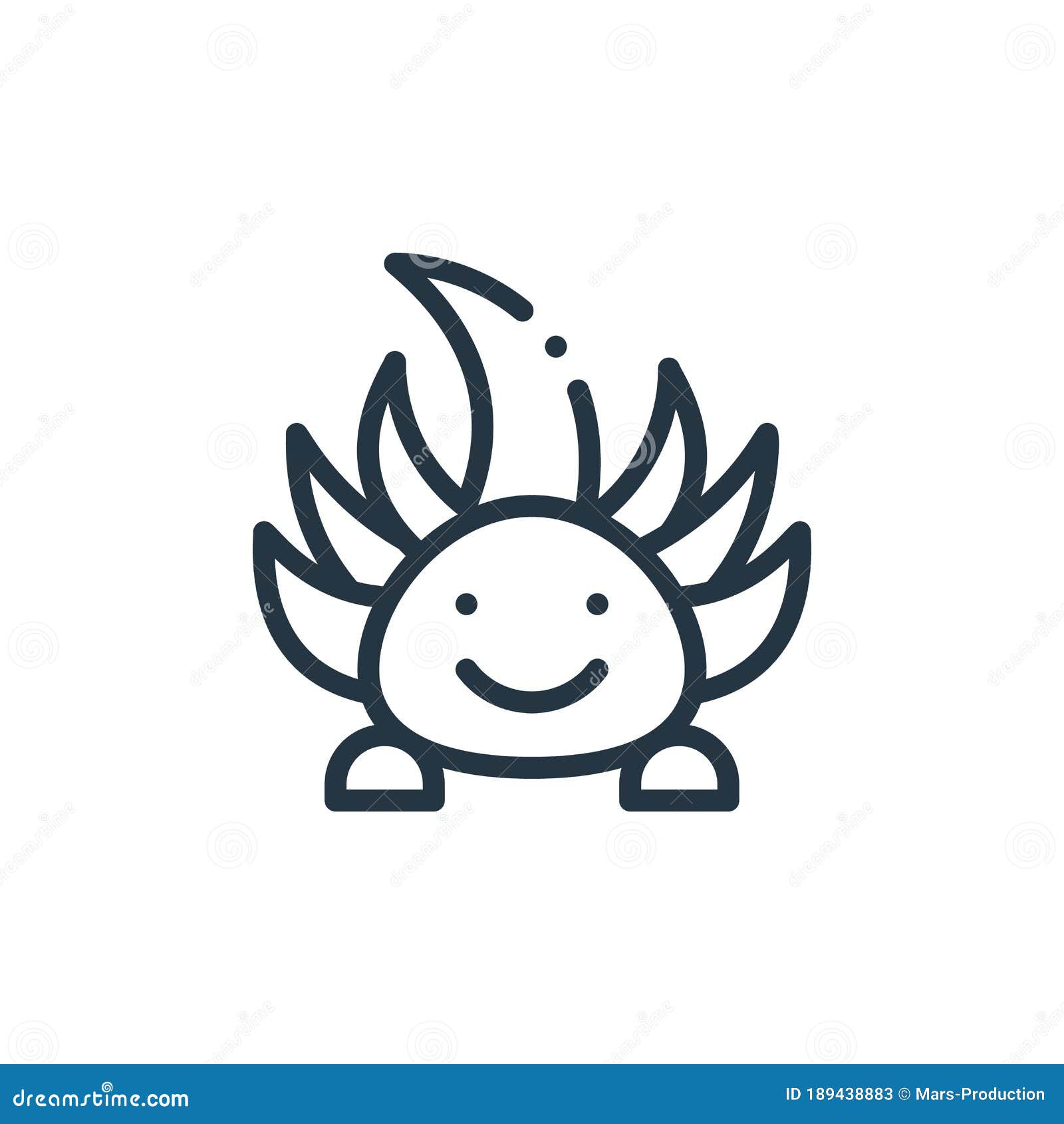 ajolote  icon  on white background. outline, thin line ajolote icon for website  and mobile, app development.