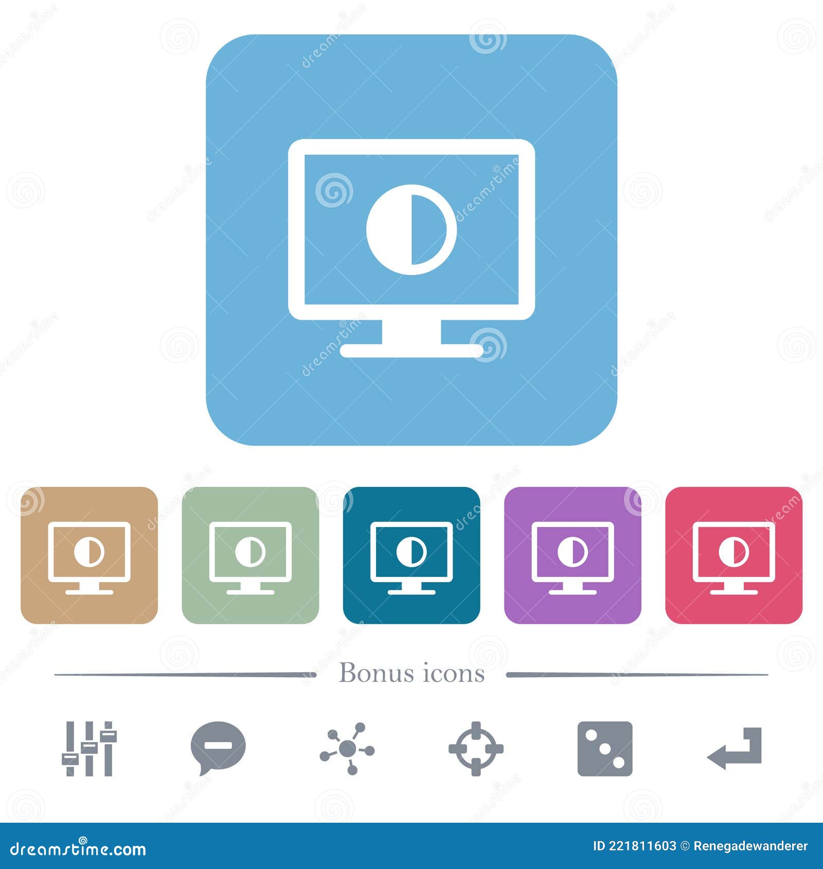 Ajustar Los Iconos Planos De Contraste De Pantalla En Los Fondos Cuadrados Redondeados De Color Ilustración del Vector - Ilustración de logotipo, contradictorio: 221811603 Ajustar Los Iconos Planos De Contraste De Pantalla En Los Fondos Cuadrados Redondeados De Color Ilustración del Vector - Ilustración de logotipo, contradictorio: 221811603
