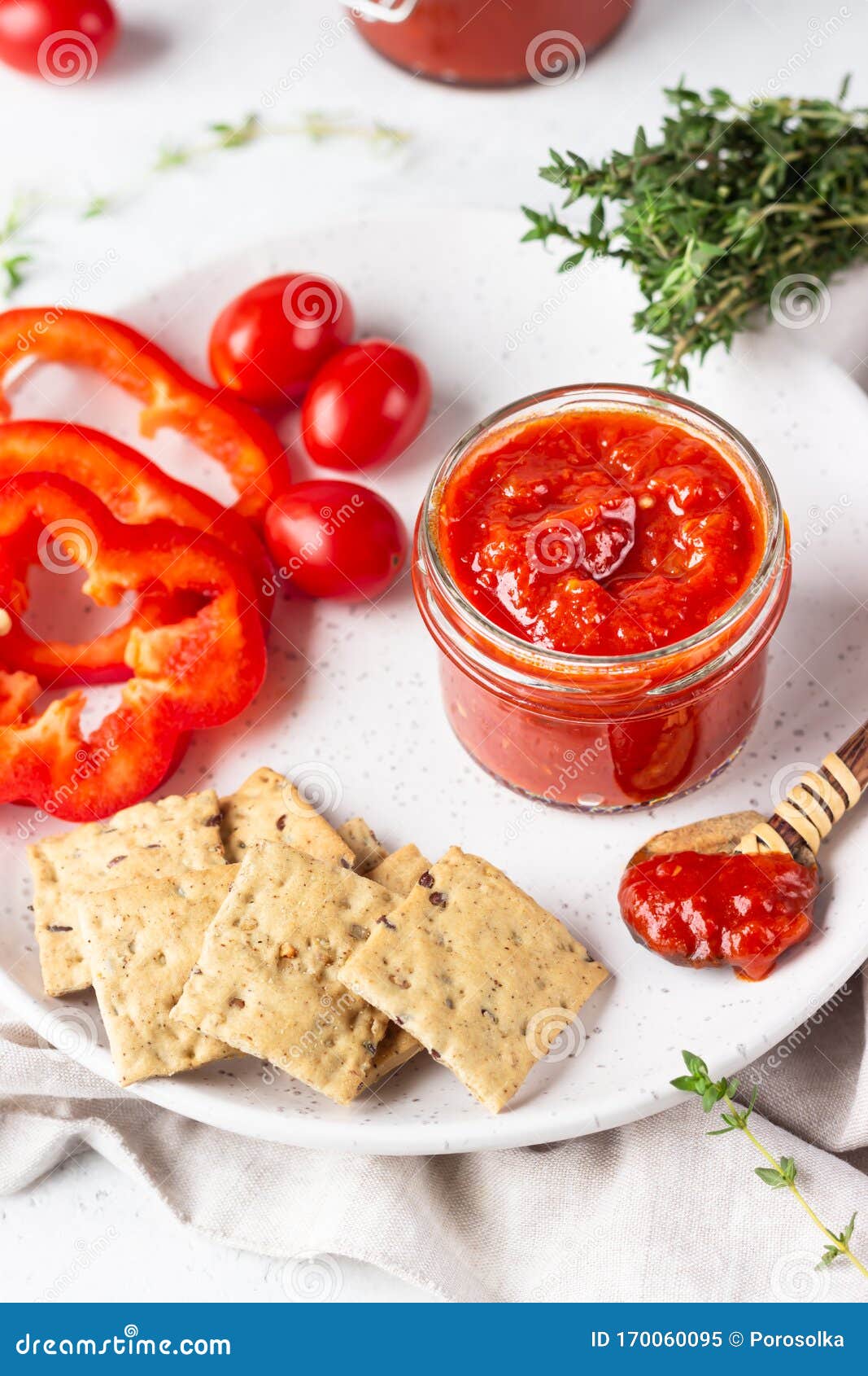 Ajvar Pepper Mousse or Pindjur Red Vegetable Spread Made from Paprika ...