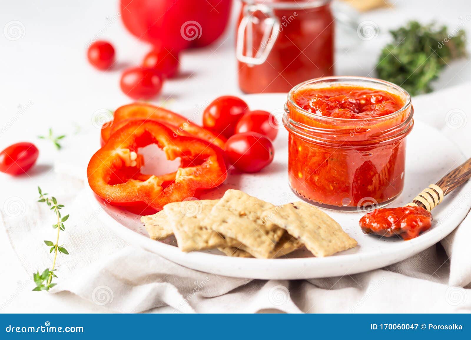 Ajvar Pepper Mousse or Pindjur Red Vegetable Spread Made from Paprika ...