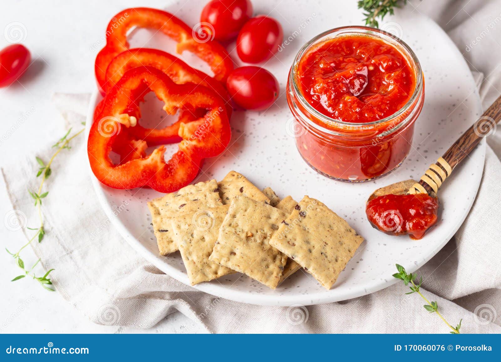 Ajvar Pepper Mousse or Pindjur Red Vegetable Spread Made from Paprika ...