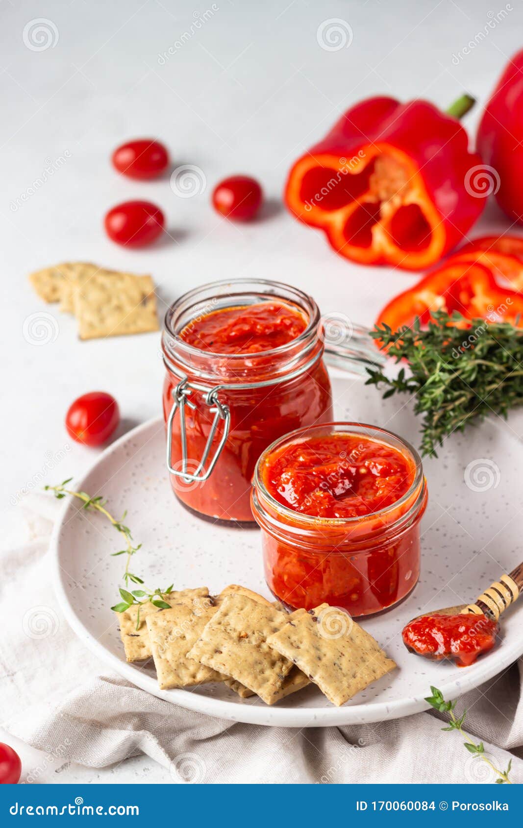 Ajvar Pepper Mousse or Pindjur Red Vegetable Spread Made from Paprika ...