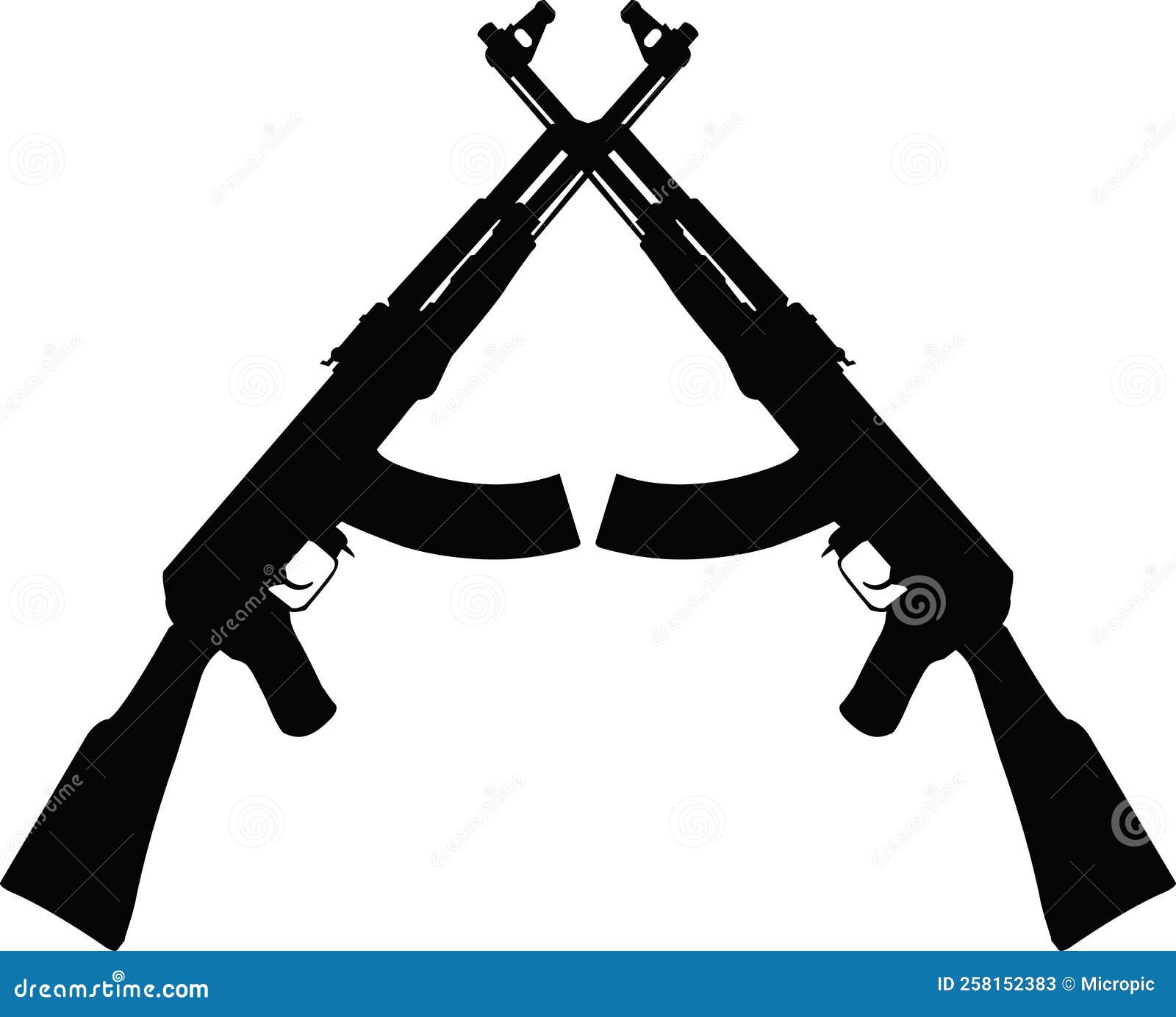 Ak47 Crossed Two Rifles Svg Vector Rifle Vector Kalashanikov Cutfile