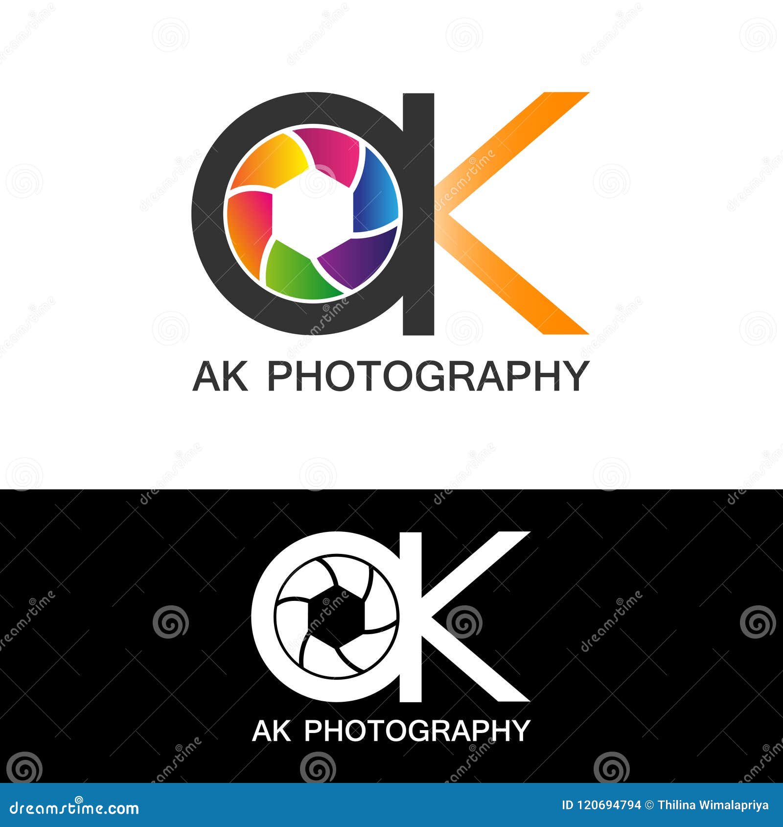 Ak Photography Logo Modern Illustration Template Vector Icon Stock Vector Illustration Of Front Digital