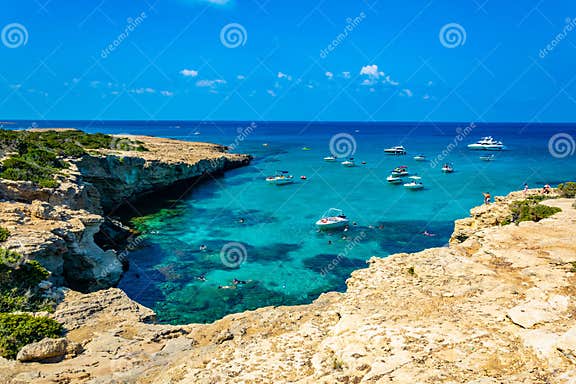 AKAMAS, CYPRUS, AUGUST 19, 2017:Tourist Boats are Mooring at Manolis ...