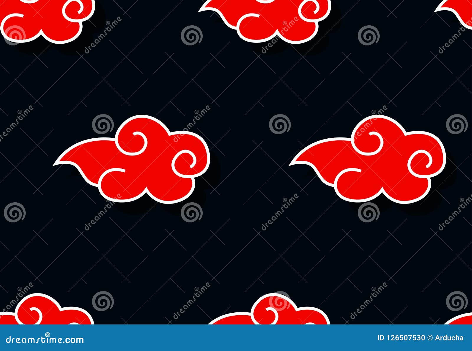 Akatsuki Seamless Pattern Stock Vector Illustration Of Naruto 126507530