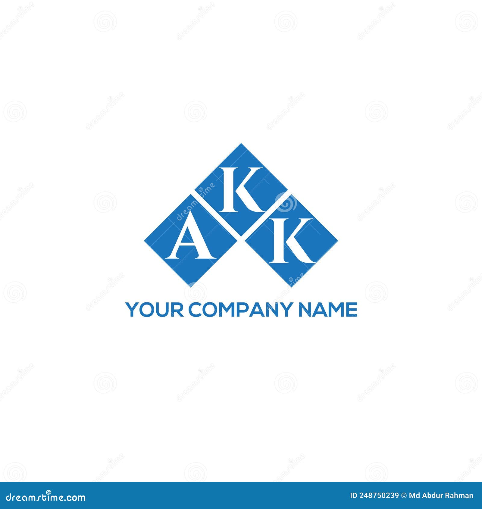 AKK Letter Logo Design on WHITE Background. AKK Creative Initials