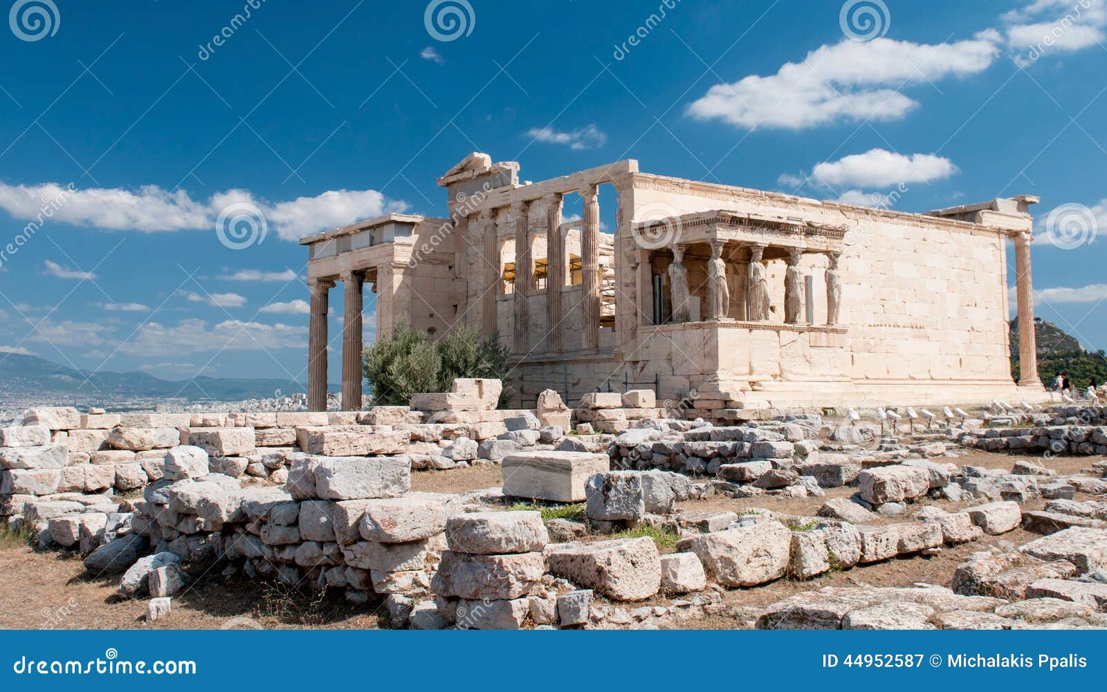 Erechtheiontempel bij de beroemde Akropolisheuvel, Athene Griekenland
