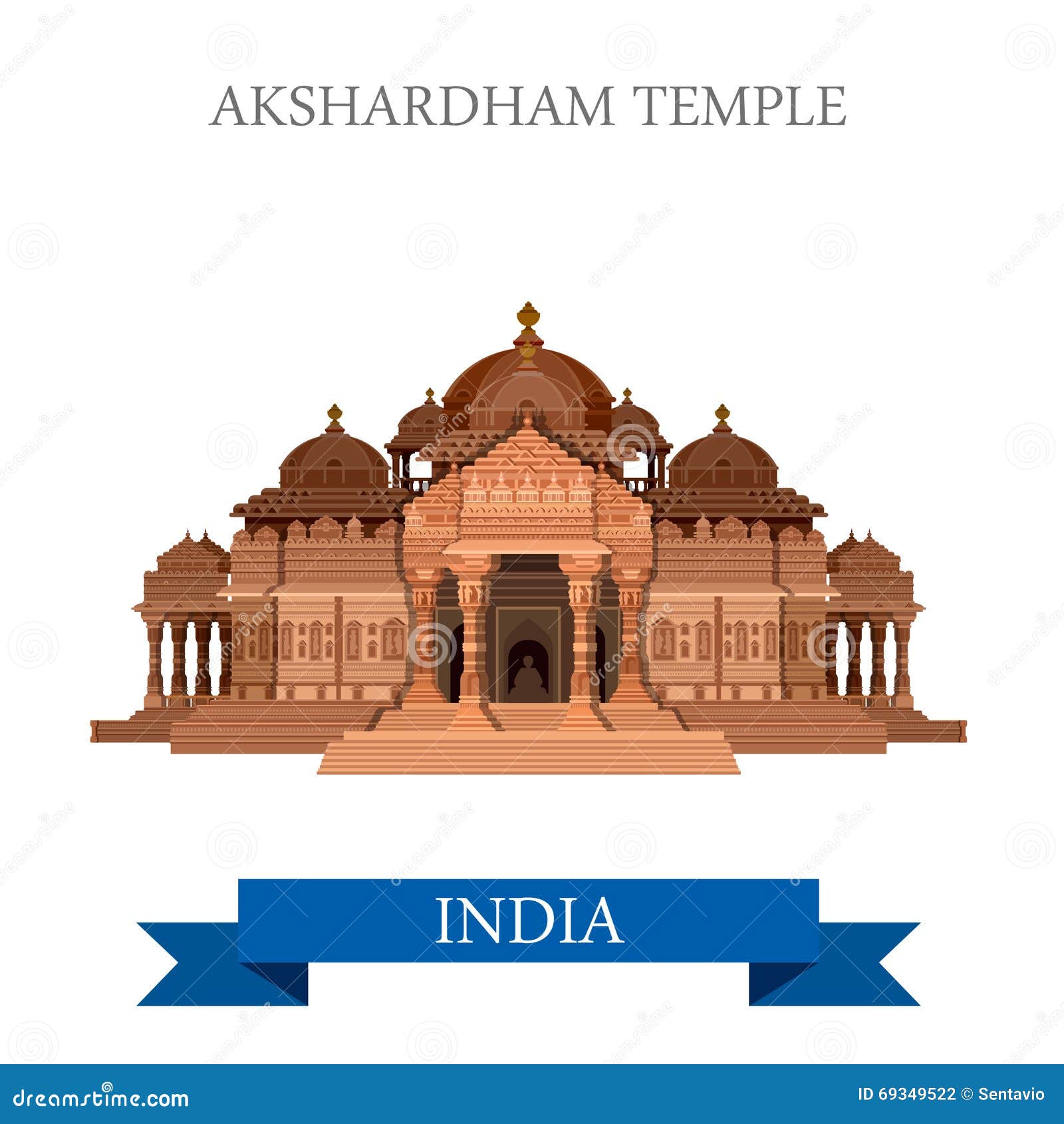 akshardham hindu temple new dehli india  flat attraction