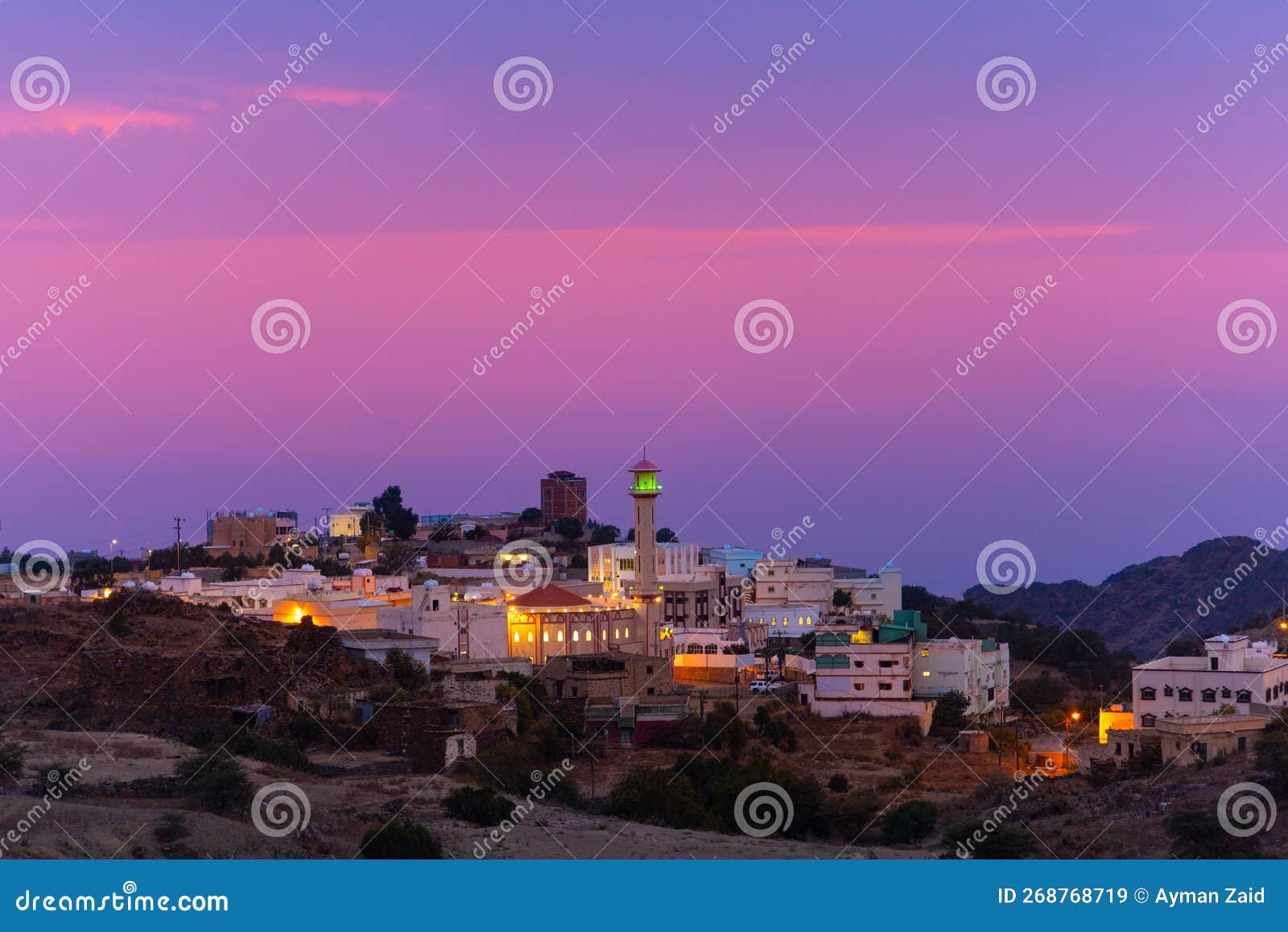 al baha city , aseer province , saudi arabia - beautiful urban view sky