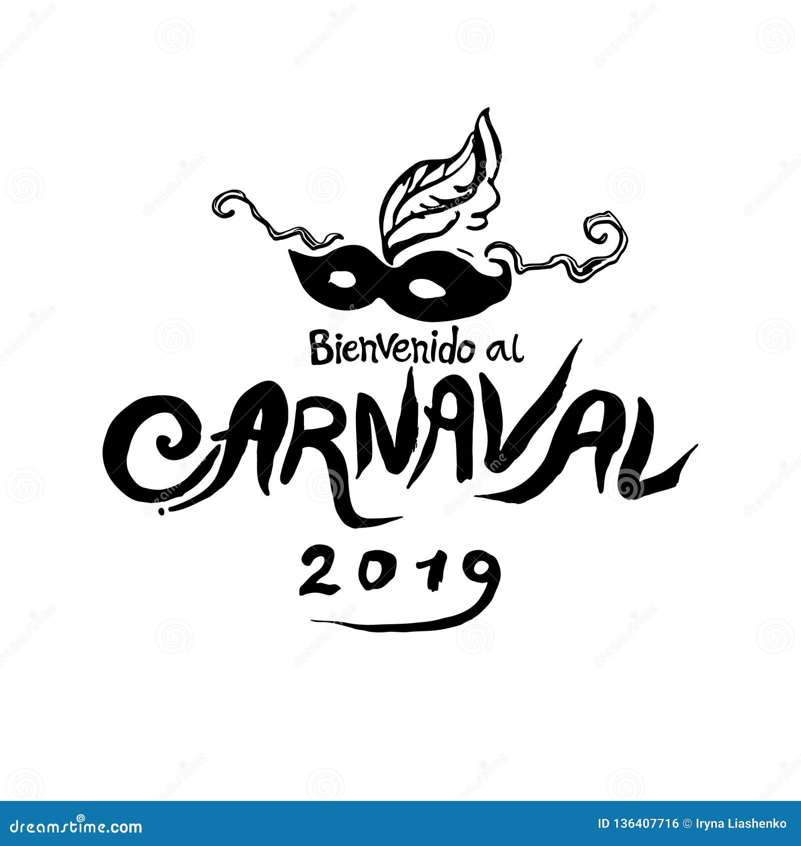 Al Carnaval 2019 De Bienvenido Escrita Do Logotipo No Espanhol