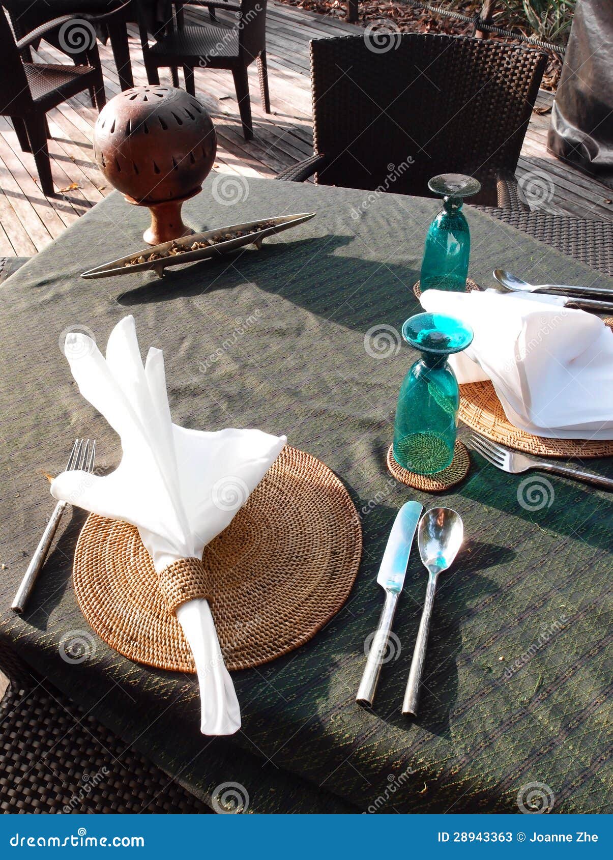 Al Fresco Seaside Dining Table & Cutlery Setting Stock Image Image of front, fine 28943363