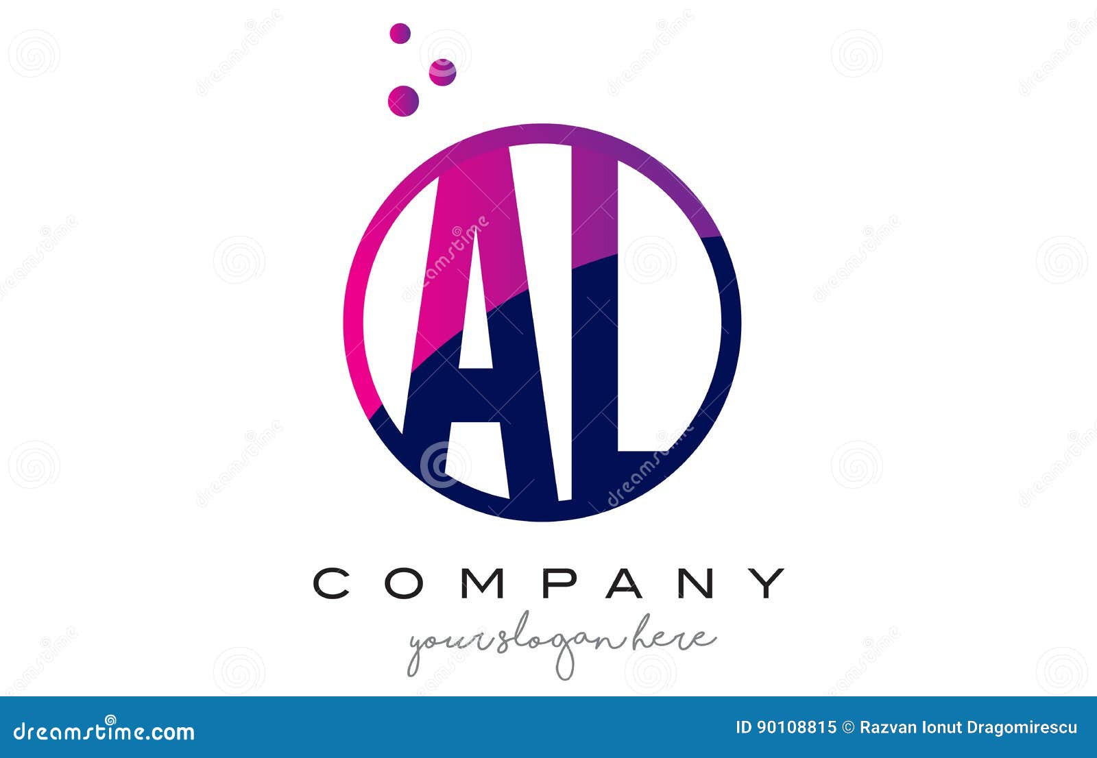 LV L V Circle Letter Logo Design with Purple Dots Bubbles Stock Vector -  Illustration of template, abstract: 90109475