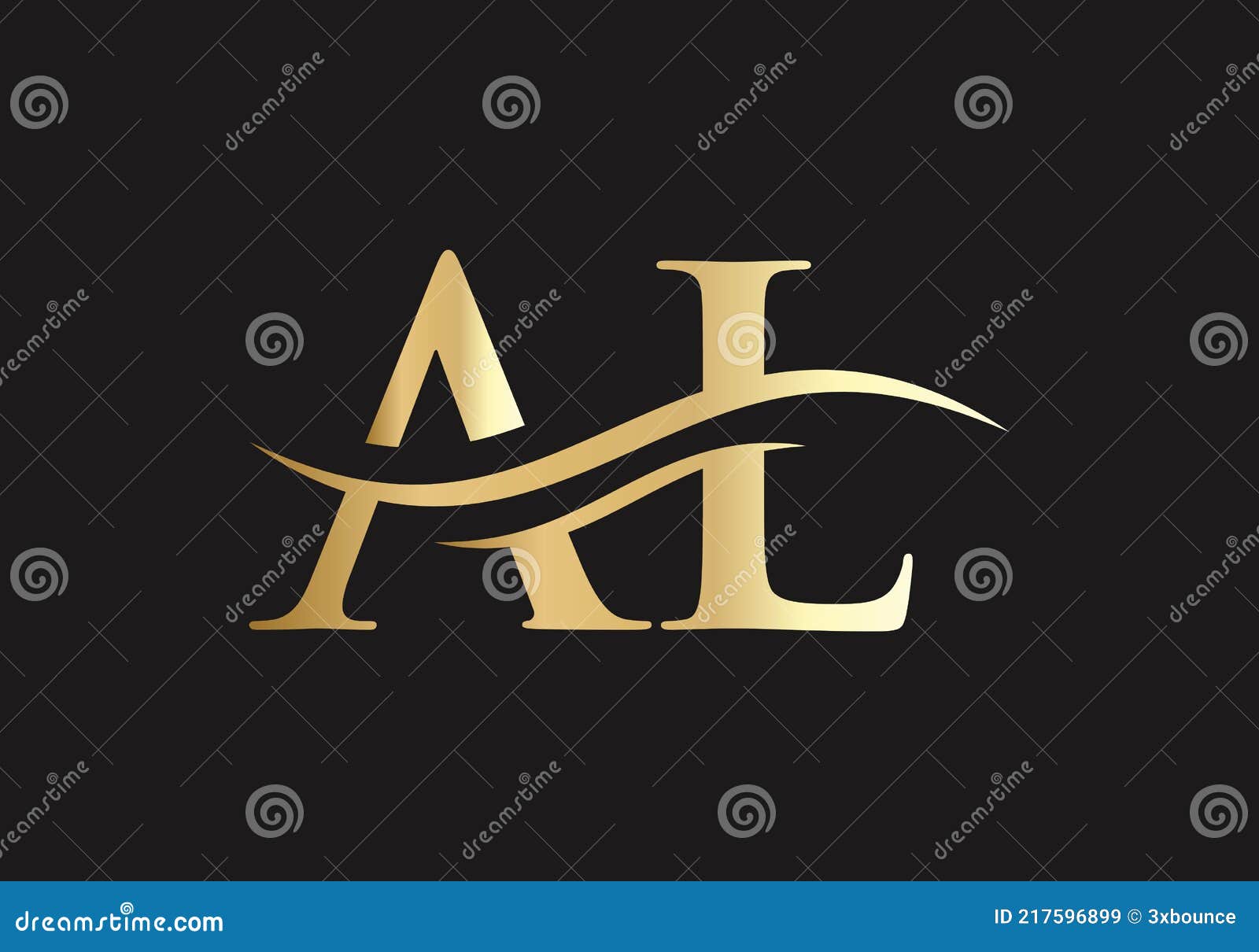 AL Logo. Monogram Letter AL Logo Design Vector Stock Vector