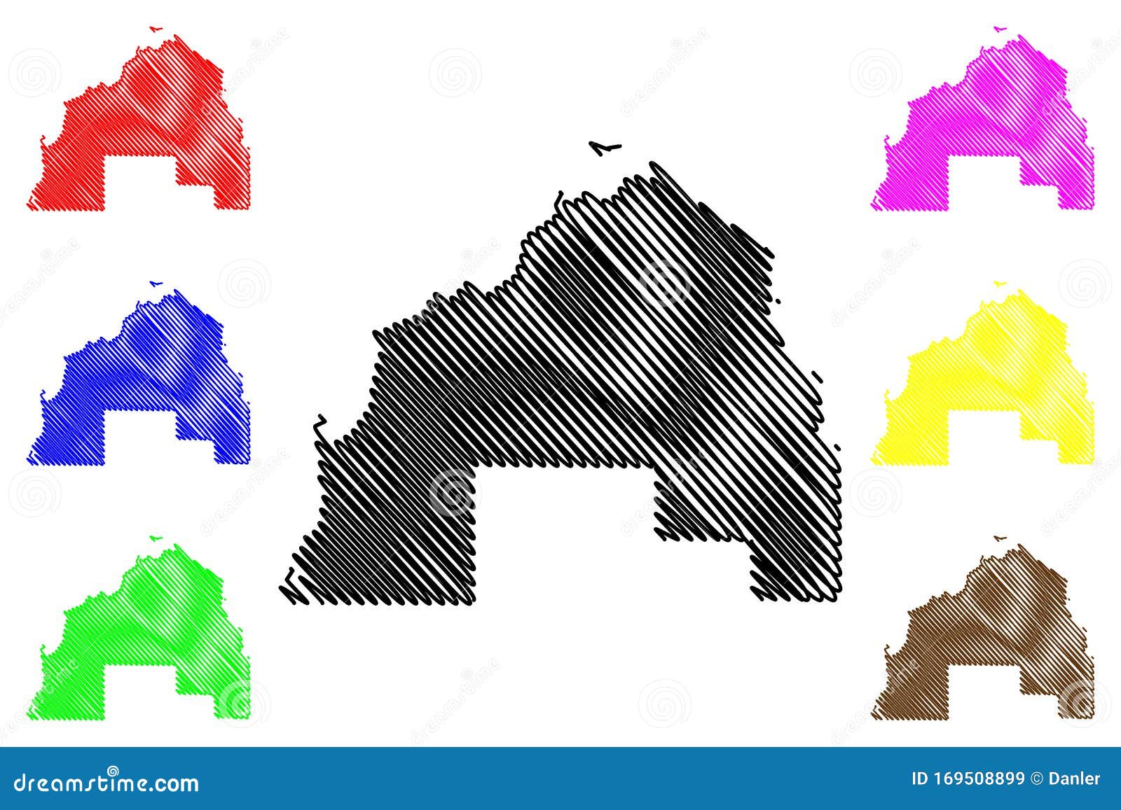 Al Shamal State Of Qatar, Municipalities Of Qatar Map Vector Illustration, Scribble Sketch