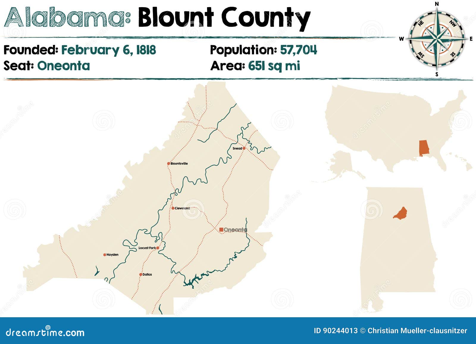 Alabama Blount county stock vector. Illustration of highway 90244013