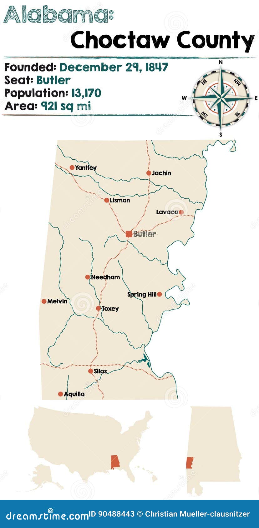 Alabama Choctaw County stock vector. Illustration of america 90488443