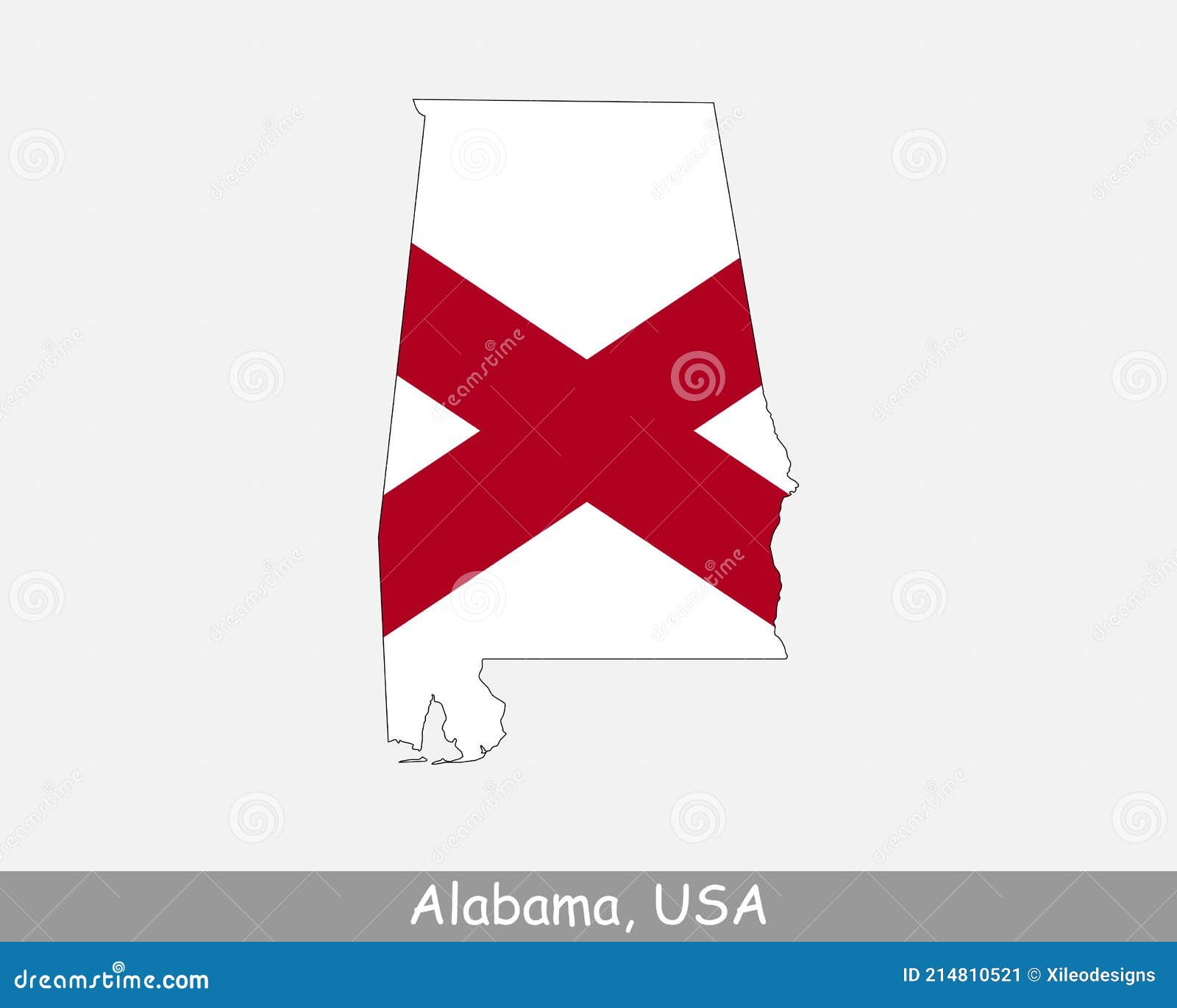 Alabama Map Flag Map Of Alabama Usa With The State Flag Of Alabama