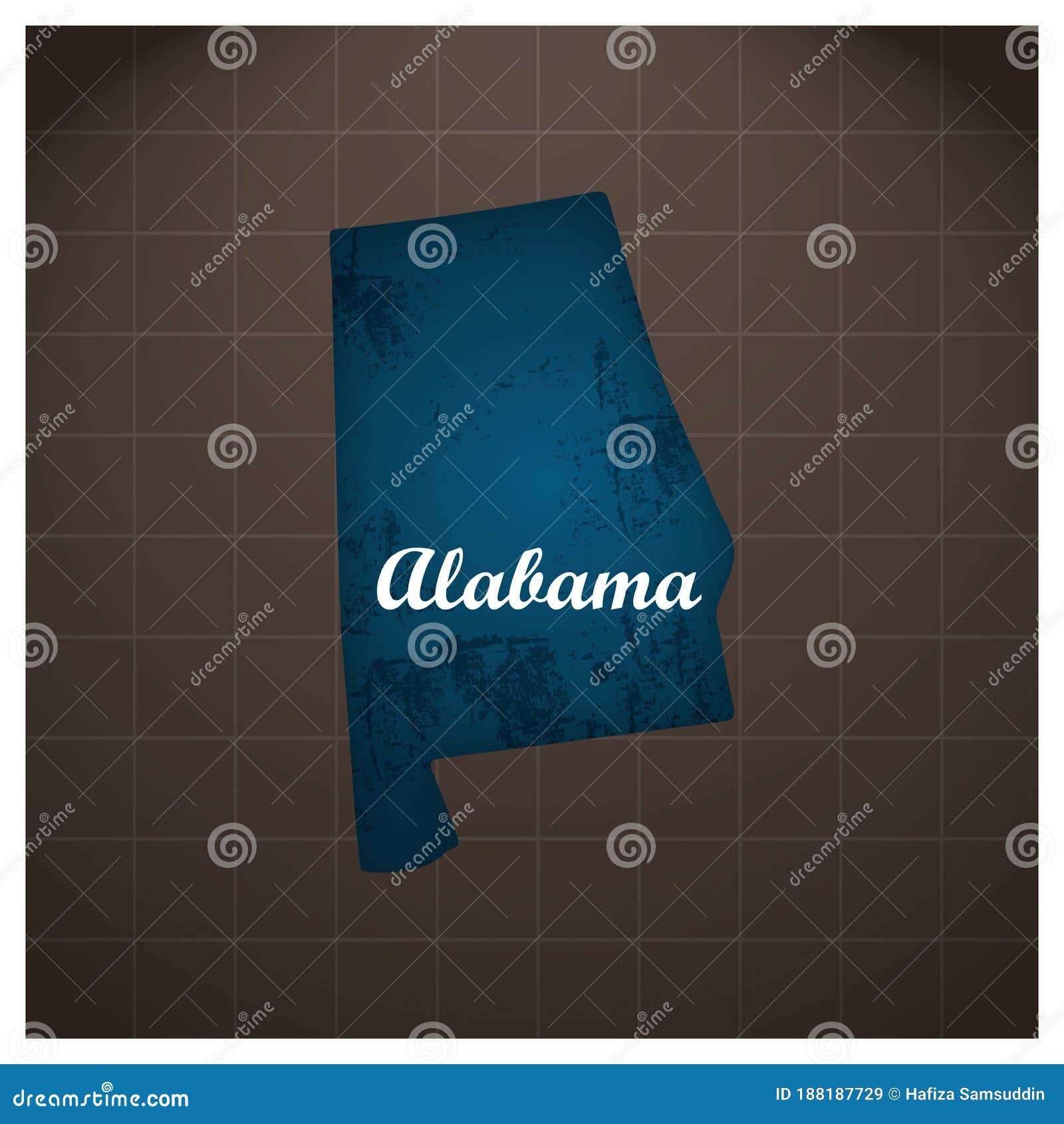 Alabama State Map Vector Illustration Decorative Design Stock Vector