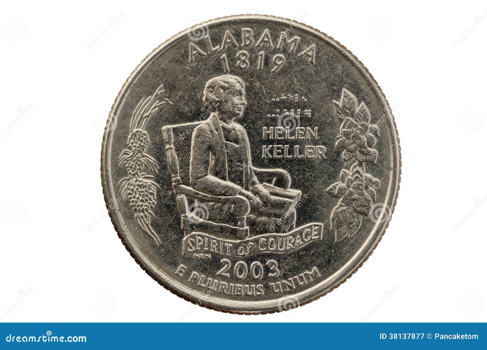 Alabama State Quarter Coin stock image. Image of united 38137877
