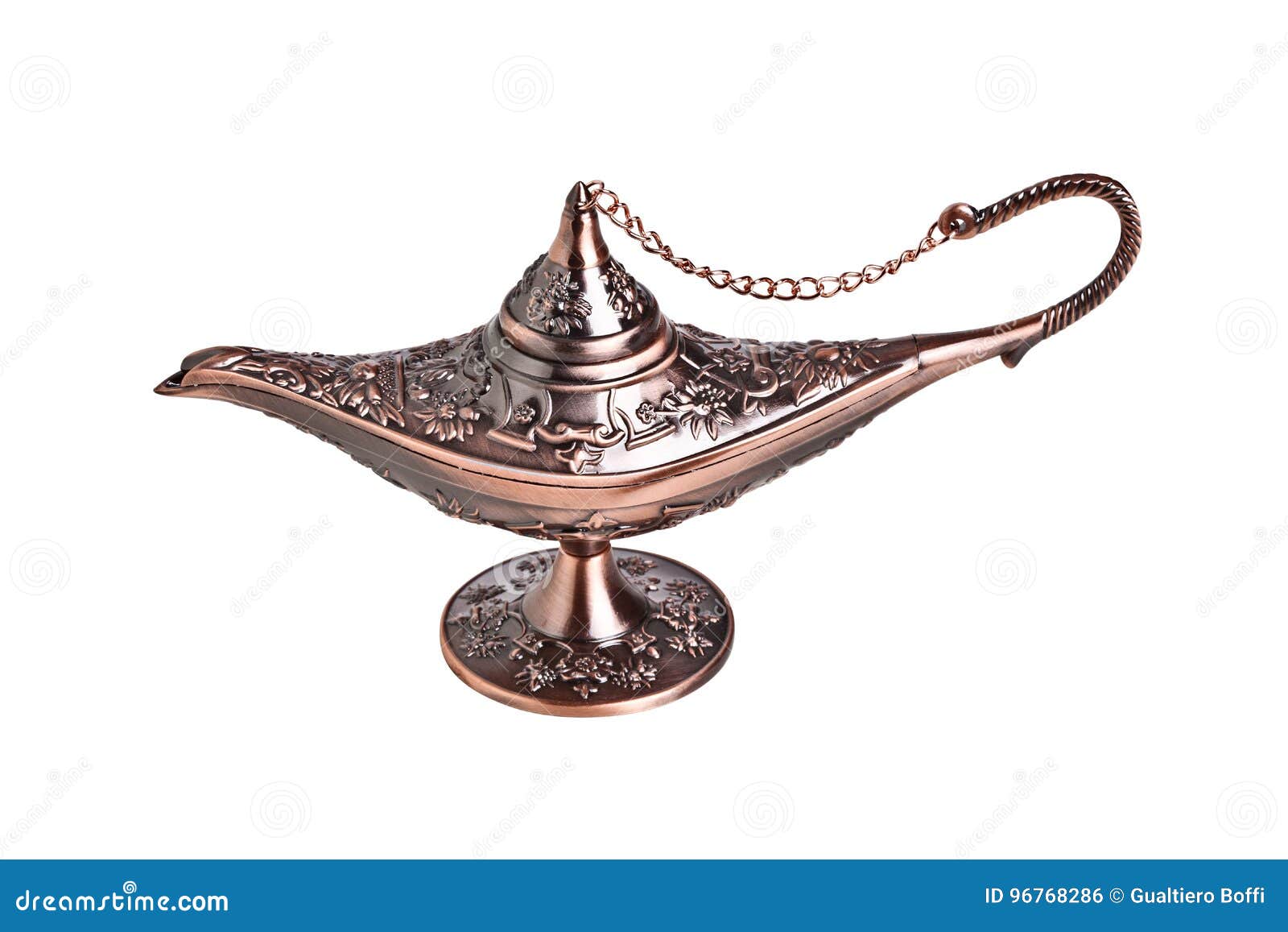 Aladdin Lamp On White Background Stock Photo - Image of magic, golden
