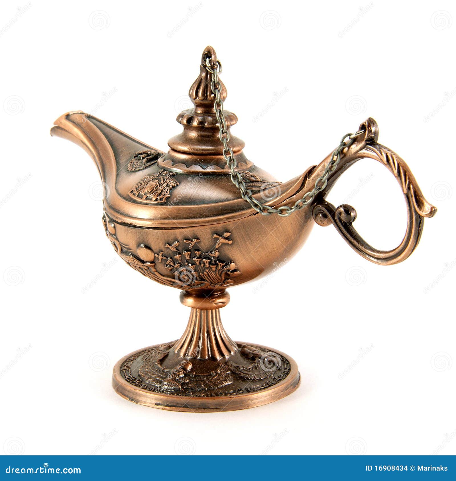Aladdin s Lamp stock photo. Image of fairy, light, brass - 16908434