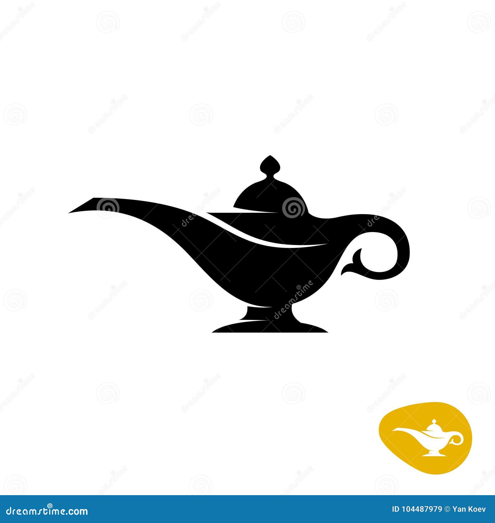 Aladin Lamp Silhouette. Simple Black Vector Symbol Stock Vector ...