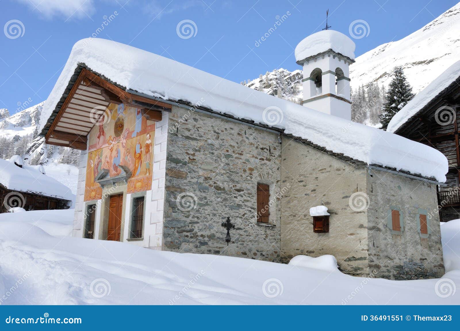 alps winter church