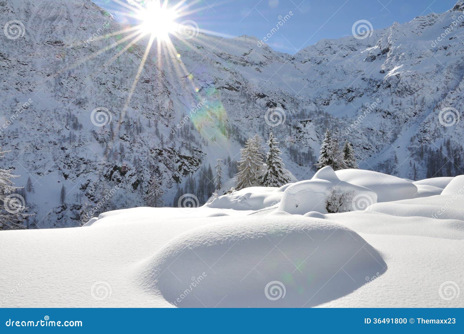 alagna alps winter view