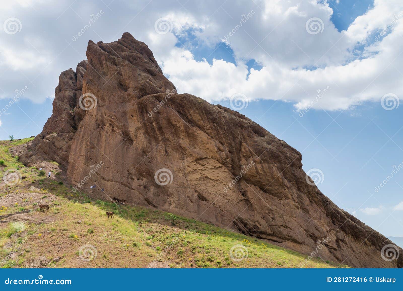 Alamut Castle View in the Alamut Mountain in Iran. Stock Photo - Image