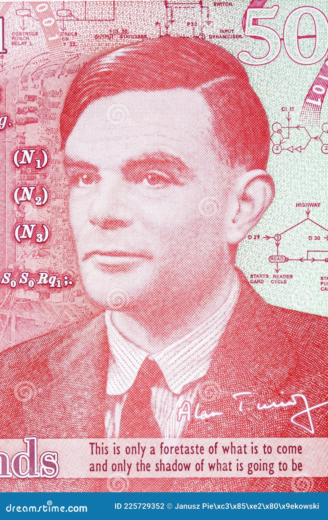 alan turing a portrait from english money